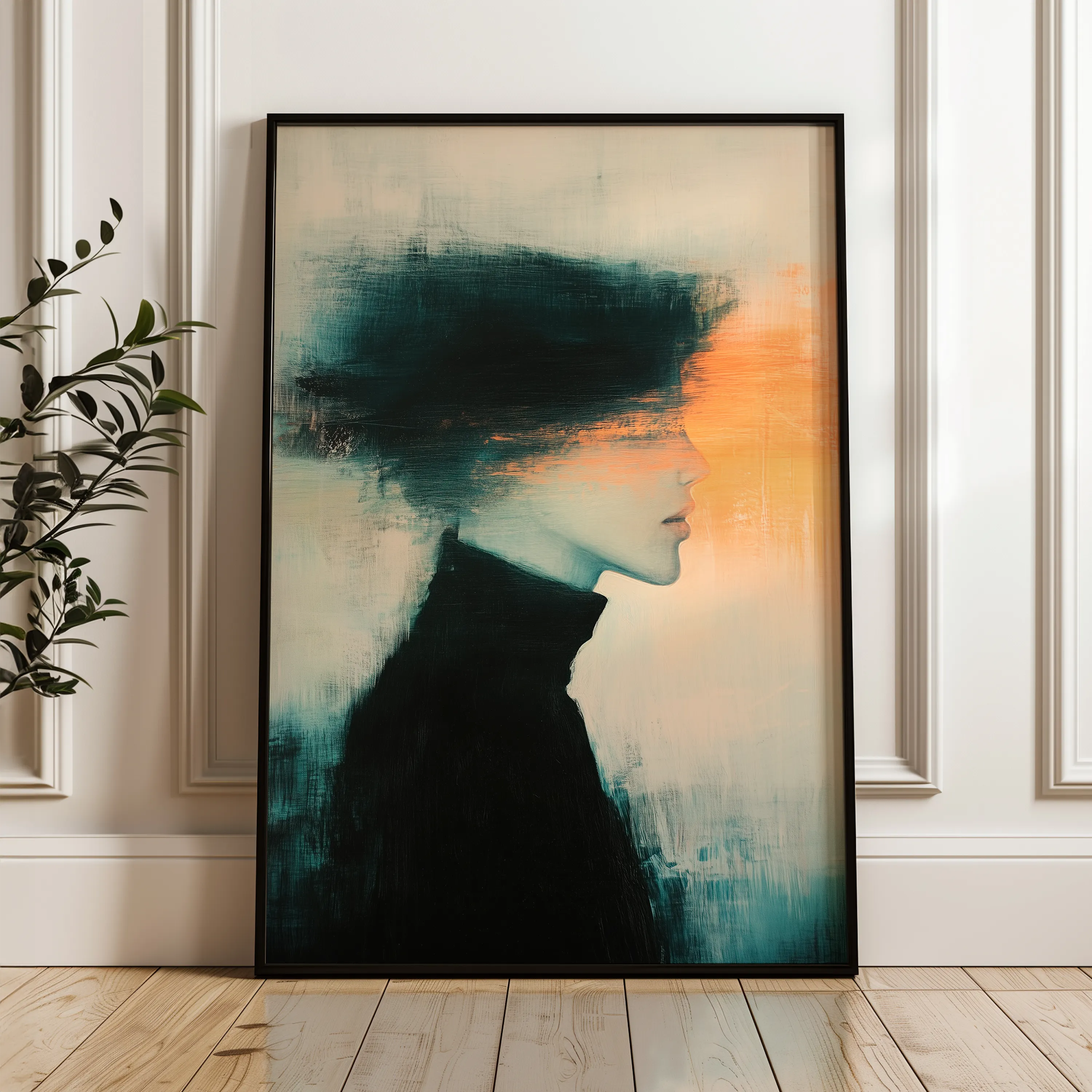 Portrait 052 Canvas Art 18" x 24" / 45 x 60 cm / Black