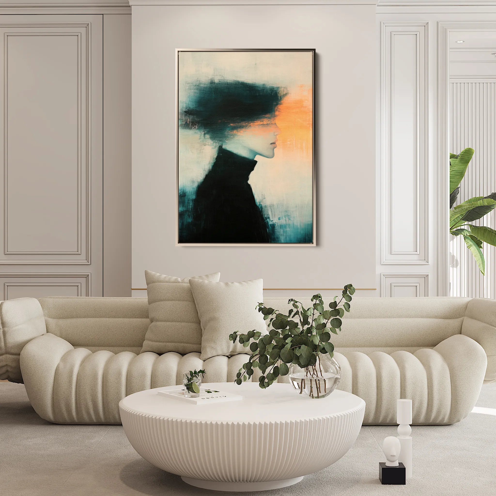 Portrait 052 Canvas Art 18" x 24" / 45 x 60 cm / Black
