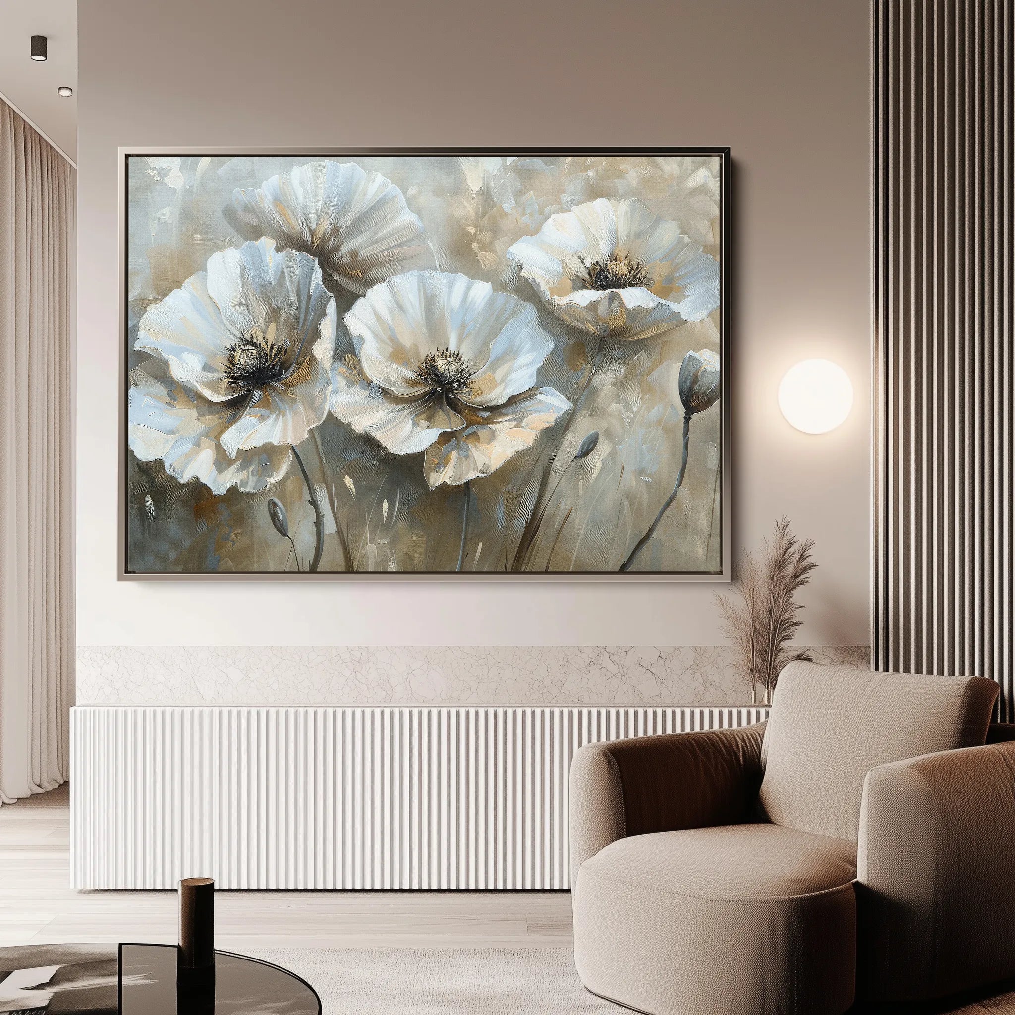 Floral 053 Canvas Art 18" x 24" / 45 x 60 cm / Black