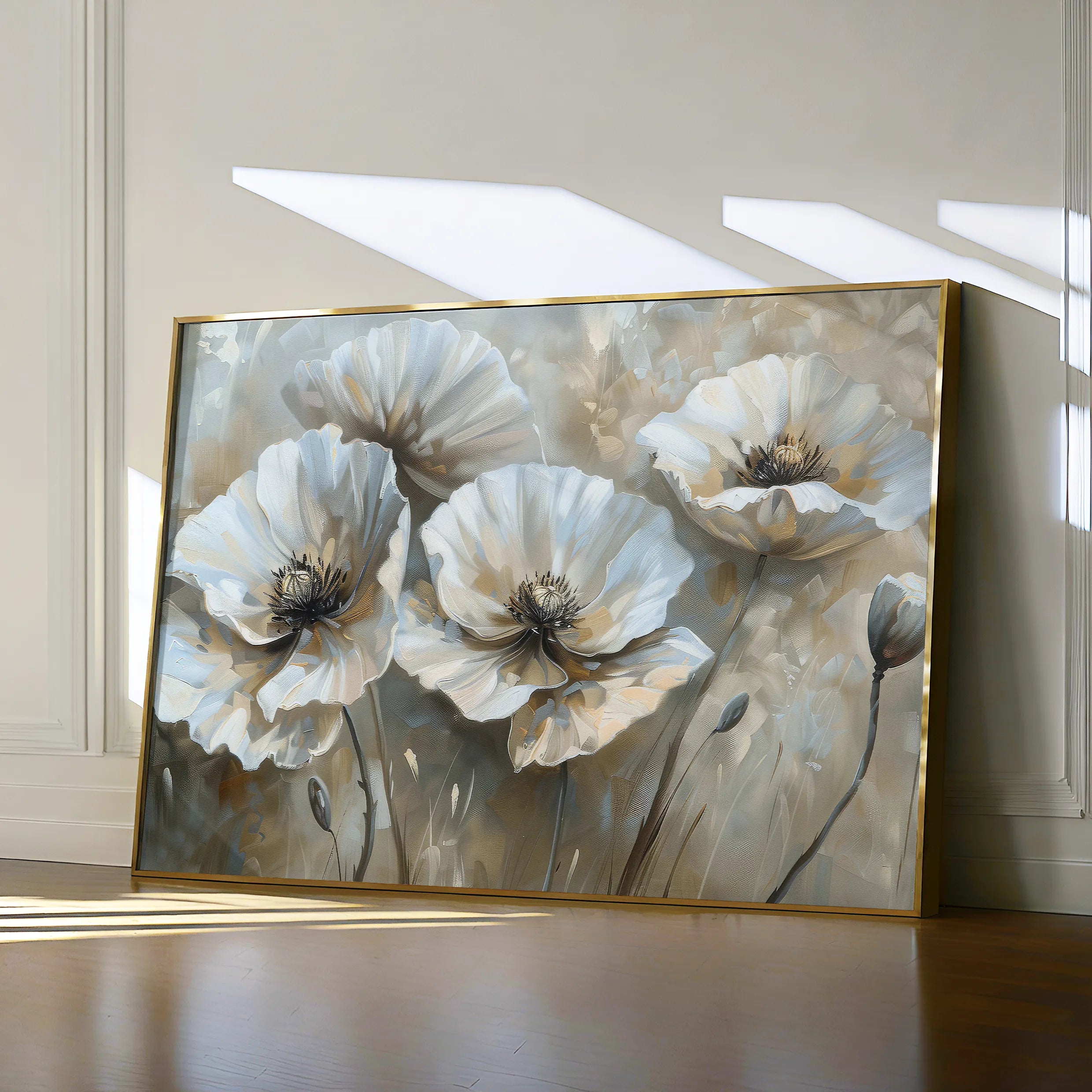 Floral 053 Canvas Art 18" x 24" / 45 x 60 cm / Black