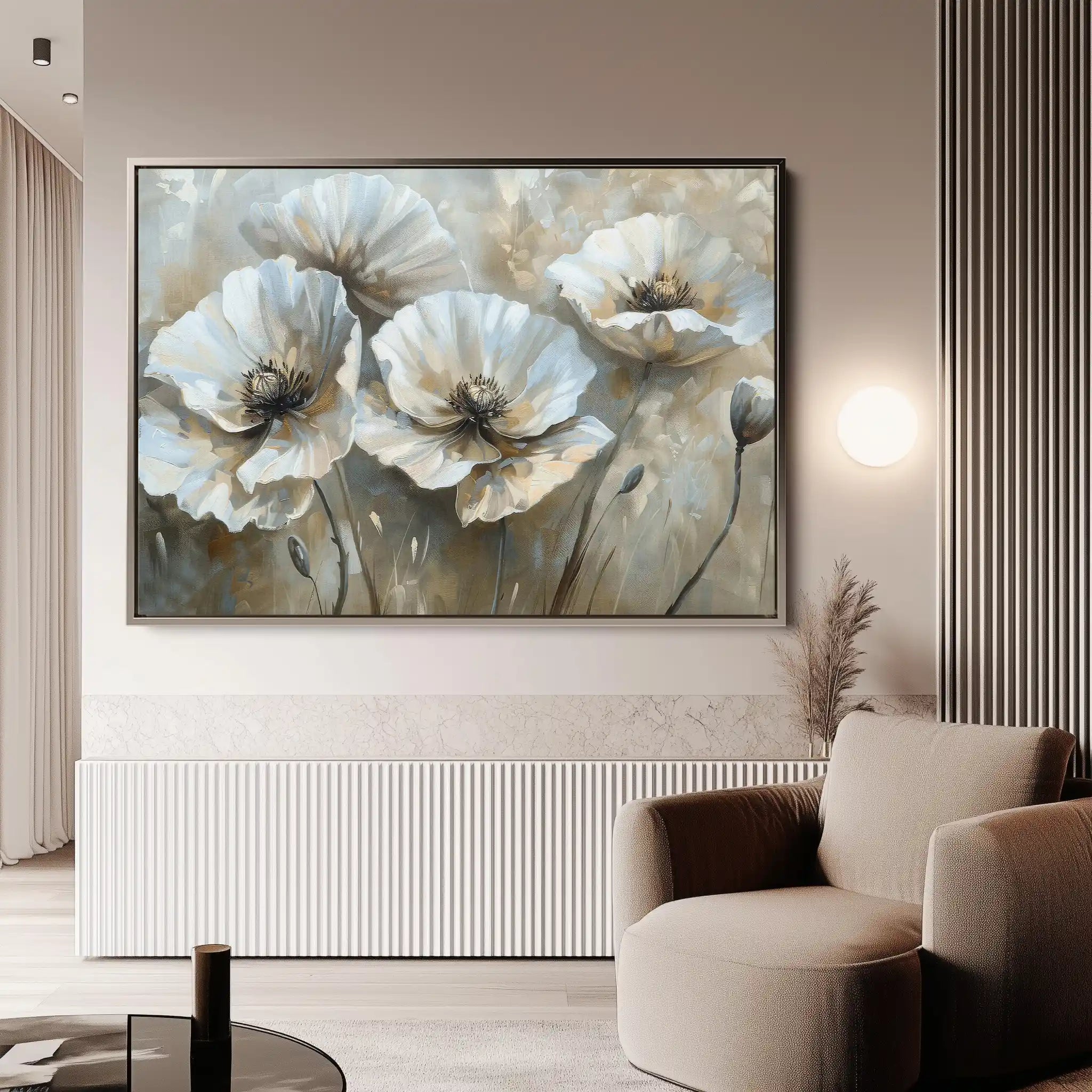 Floral 053 Canvas Art 60 x 40 cm / Black