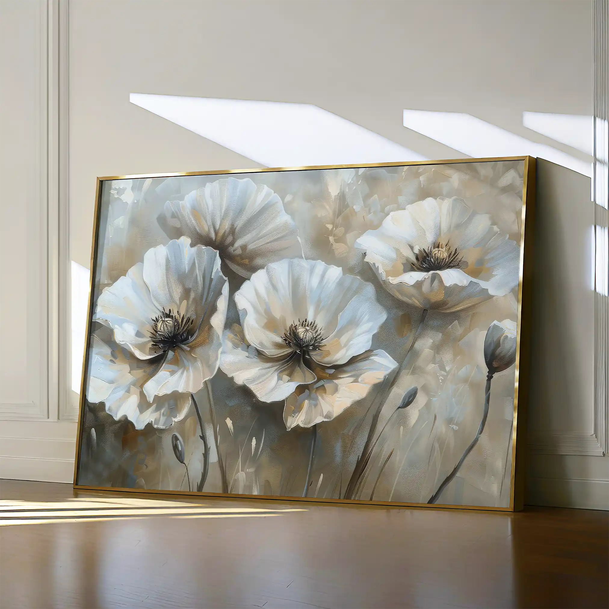 Floral 053 Canvas Art 60 x 40 cm / Black