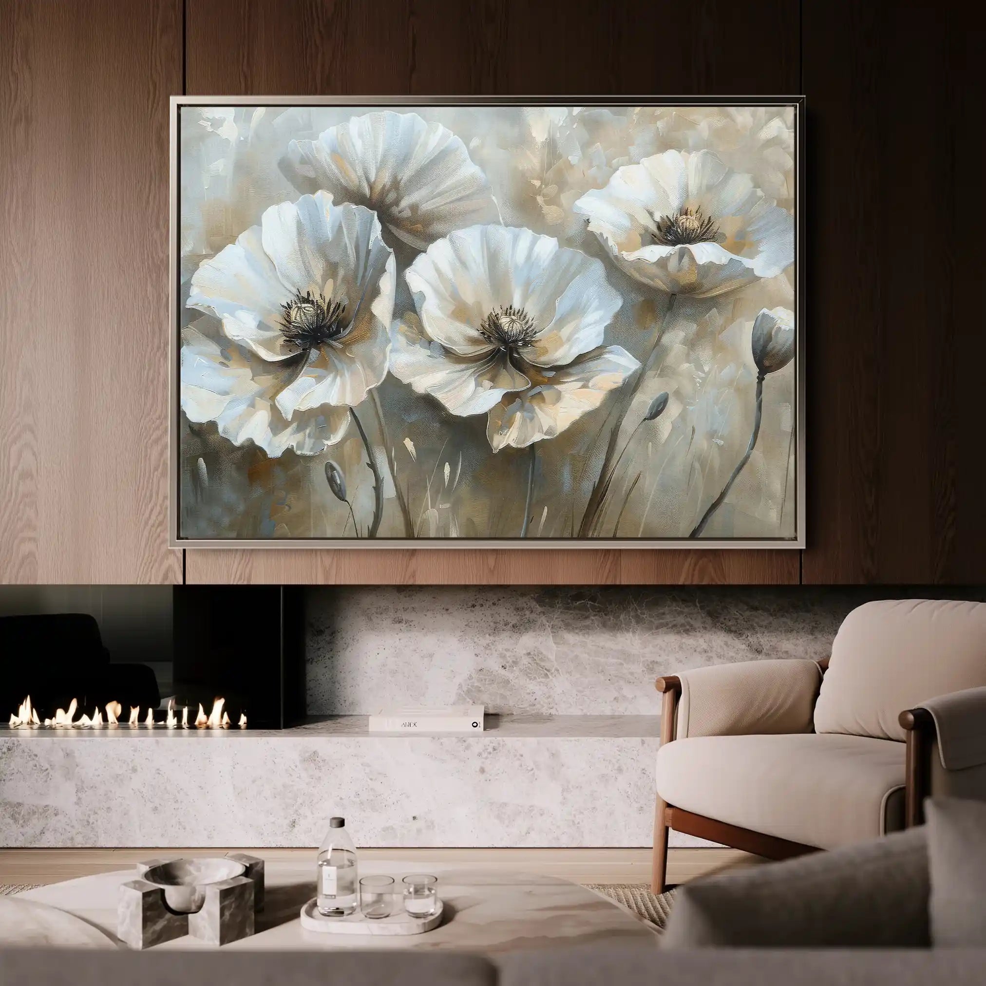 Floral 053 Canvas Art 60 x 40 cm / Black
