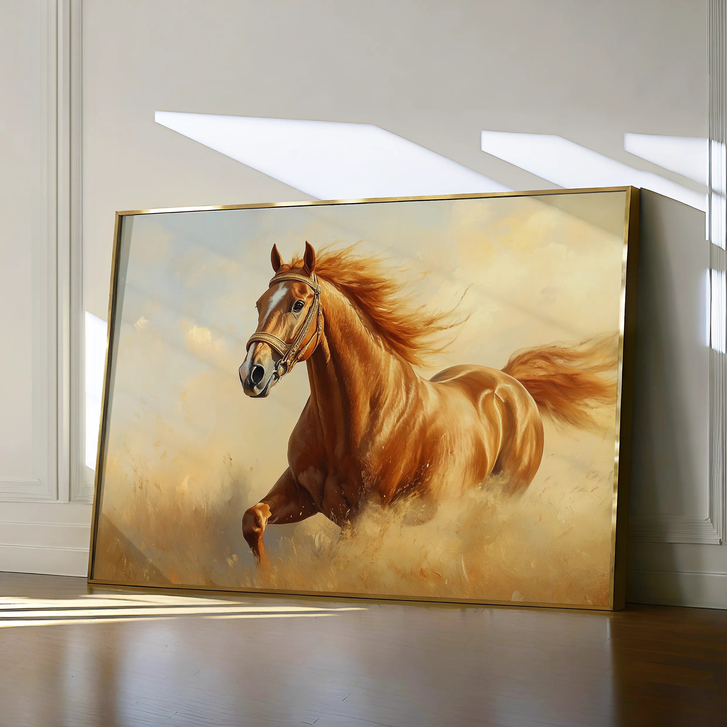 Horses 053 Canvas Art 18" x 24" / 45 x 60 cm / Black