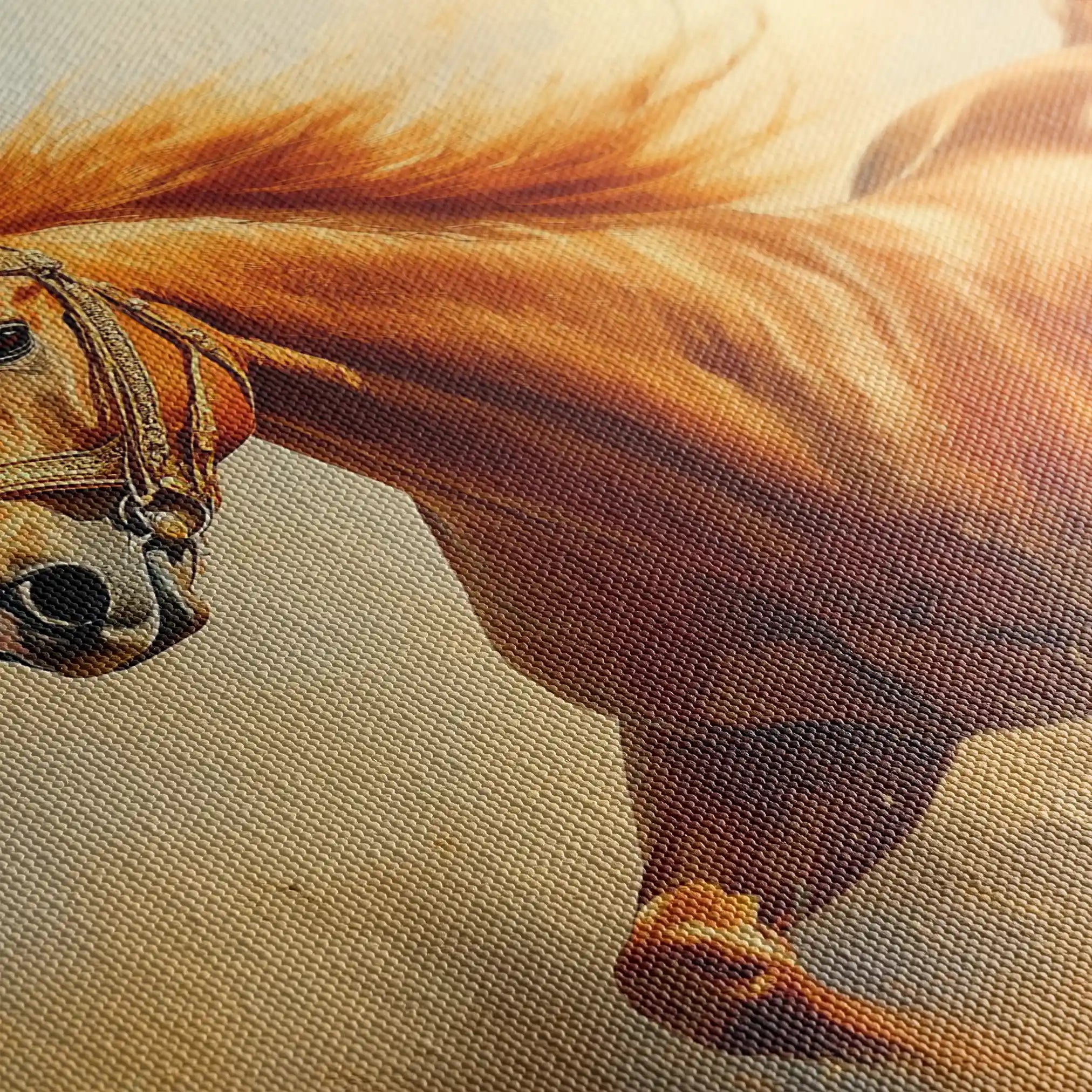 Horses 053 Canvas Art 60 x 40 cm / Black