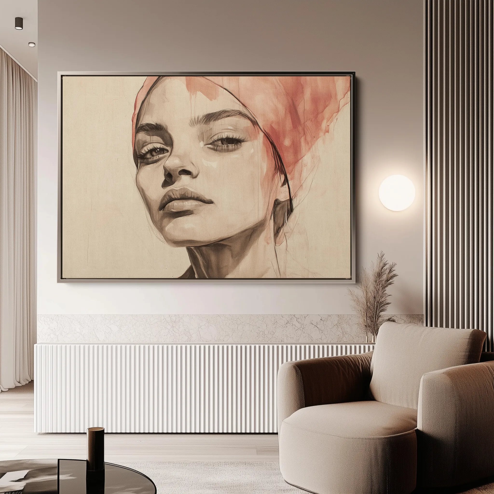 Portrait 053 Canvas Art 18" x 24" / 45 x 60 cm / Black