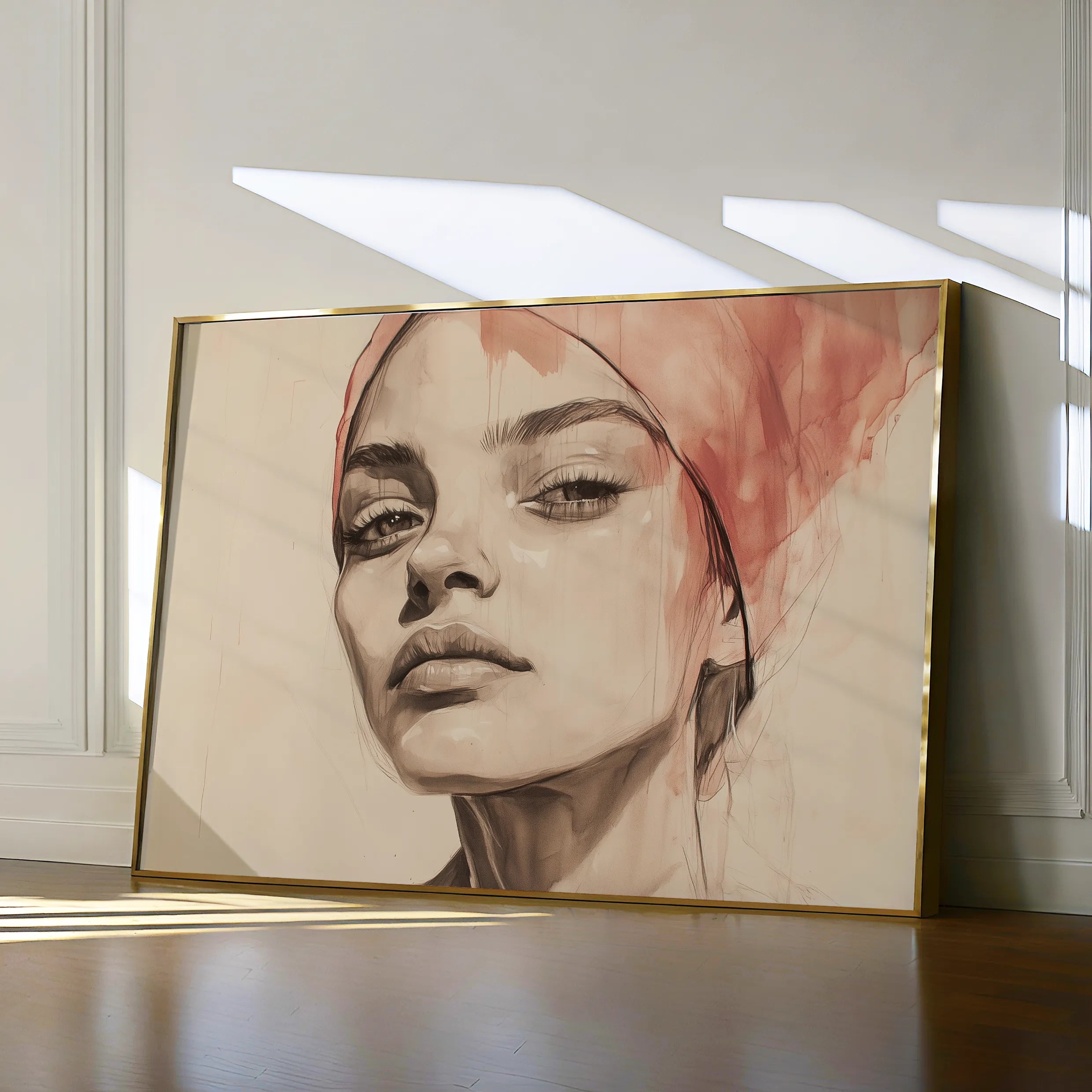 Portrait 053 Canvas Art 18" x 24" / 45 x 60 cm / Black