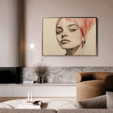 Portrait 053 Canvas Art 18" x 24" / 45 x 60 cm / Black