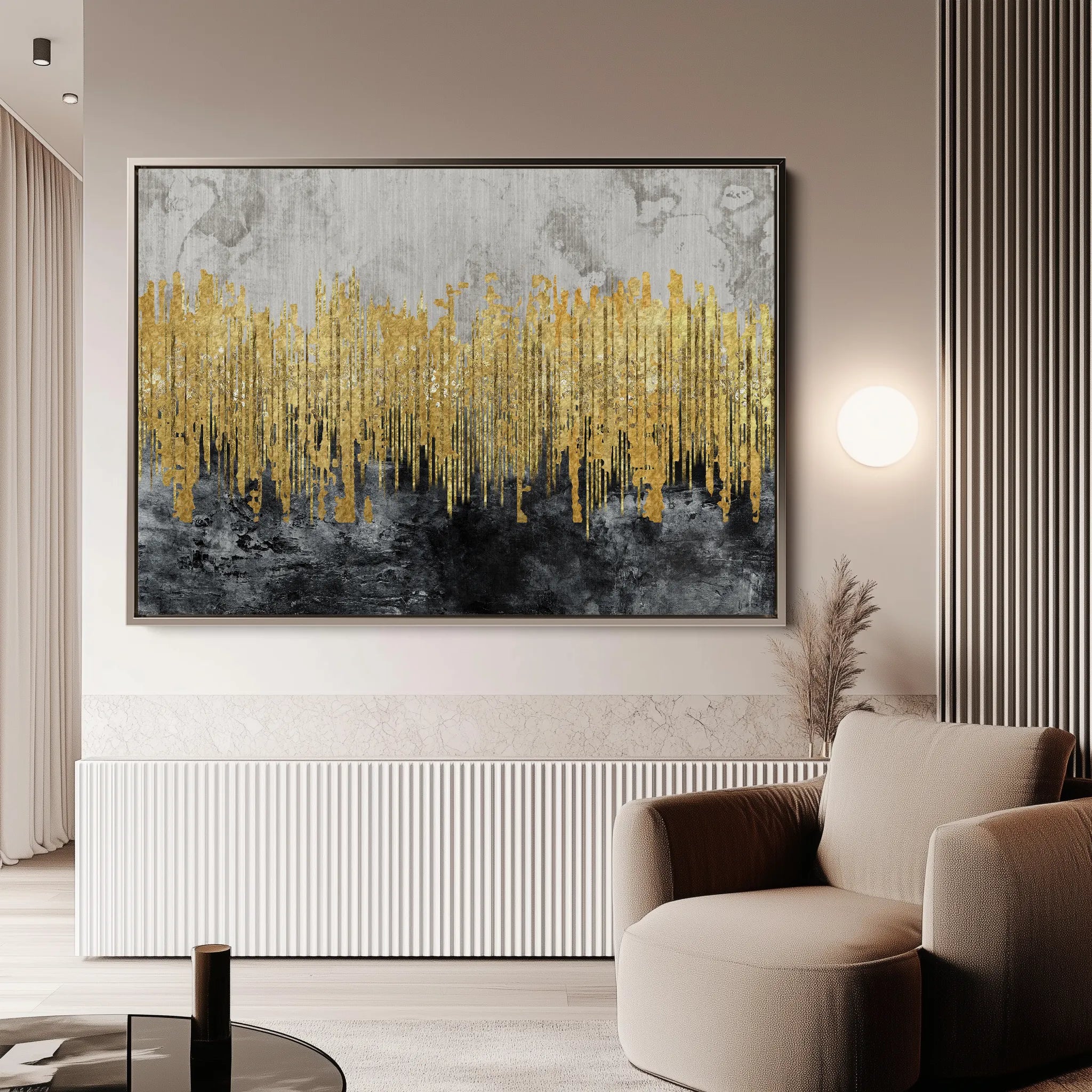 Abstract 054 Canvas Art 18" x 24" / 45 x 60 cm / Black