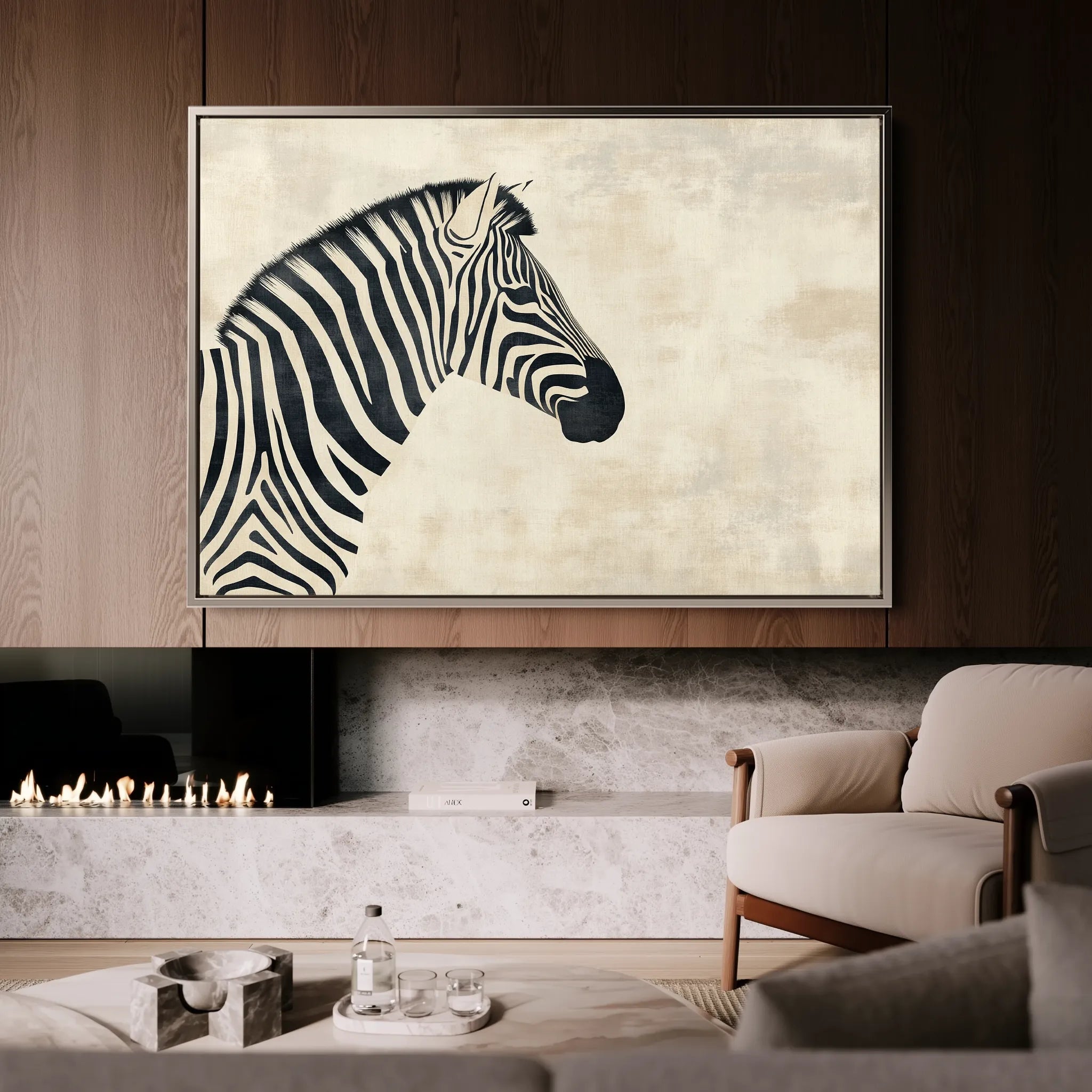Animals 054 Canvas Art 18" x 24" / 45 x 60 cm / Black
