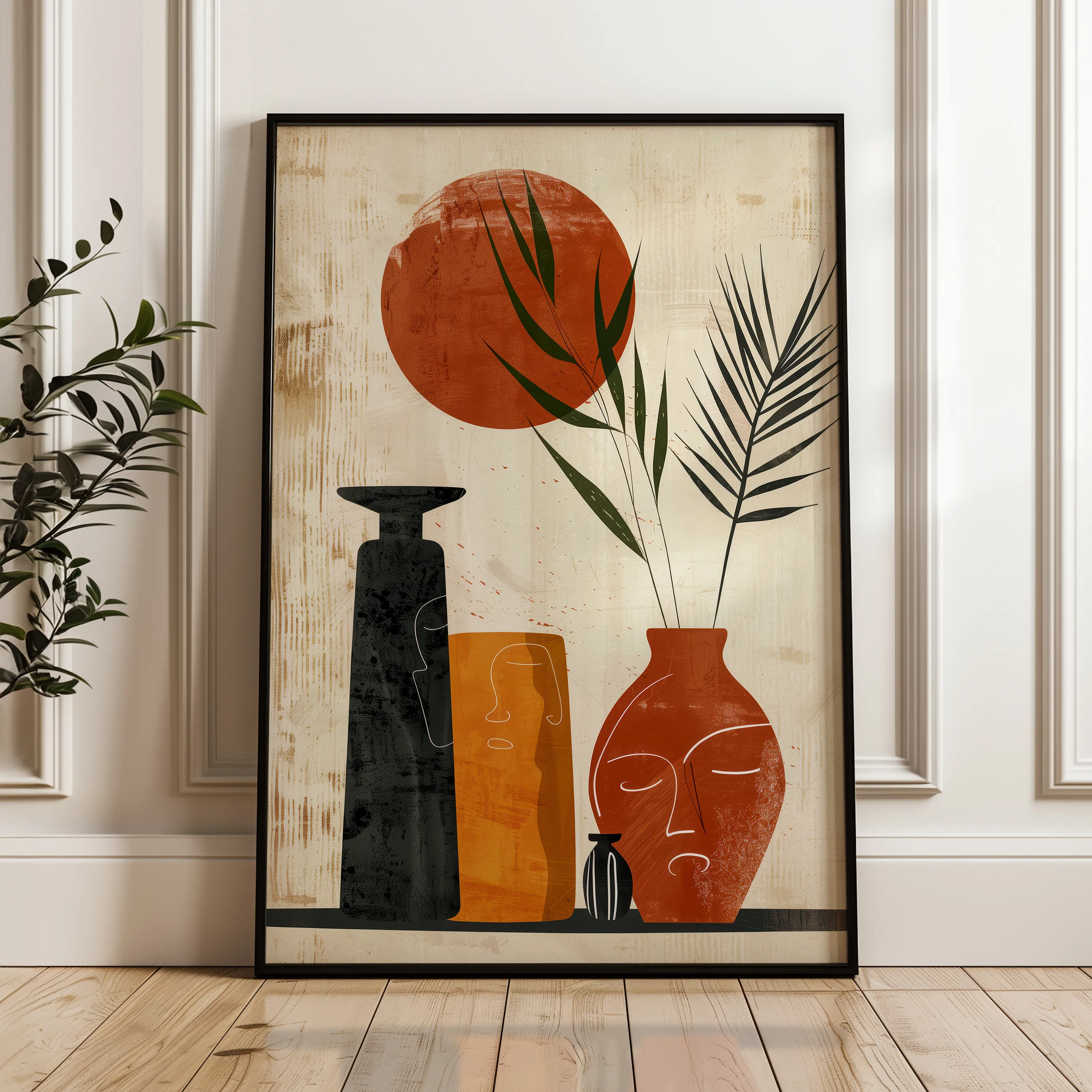 Boho 054 Canvas Art 18" x 24" / 45 x 60 cm / Black