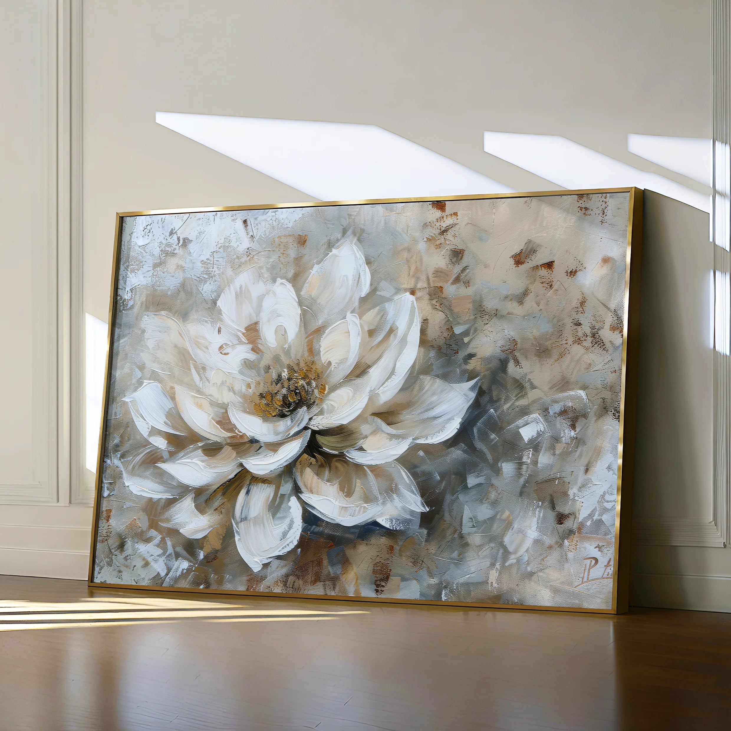 Floral 054 Canvas Art 18" x 24" / 45 x 60 cm / Black