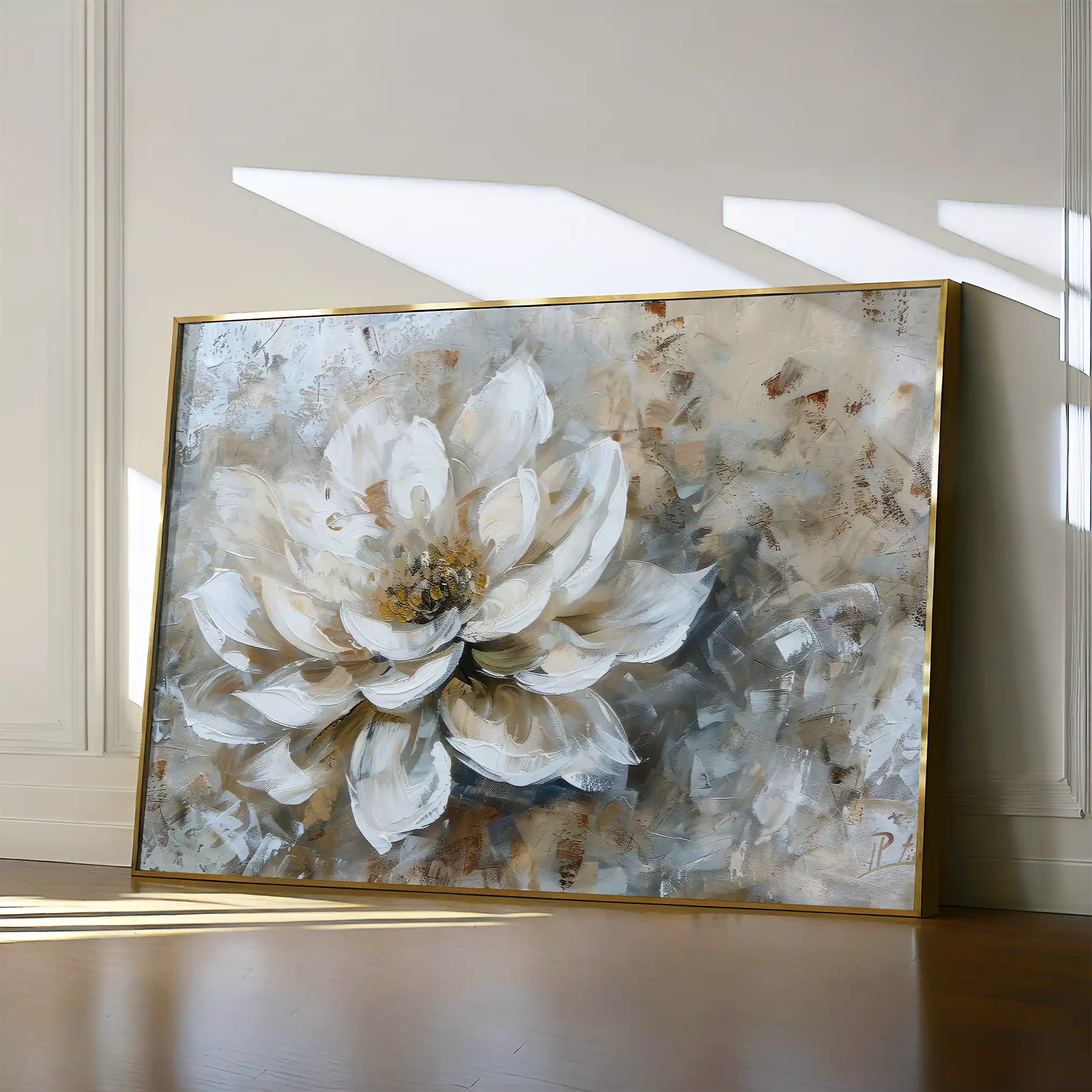 Floral 054 Canvas Art 60 x 40 cm / Black