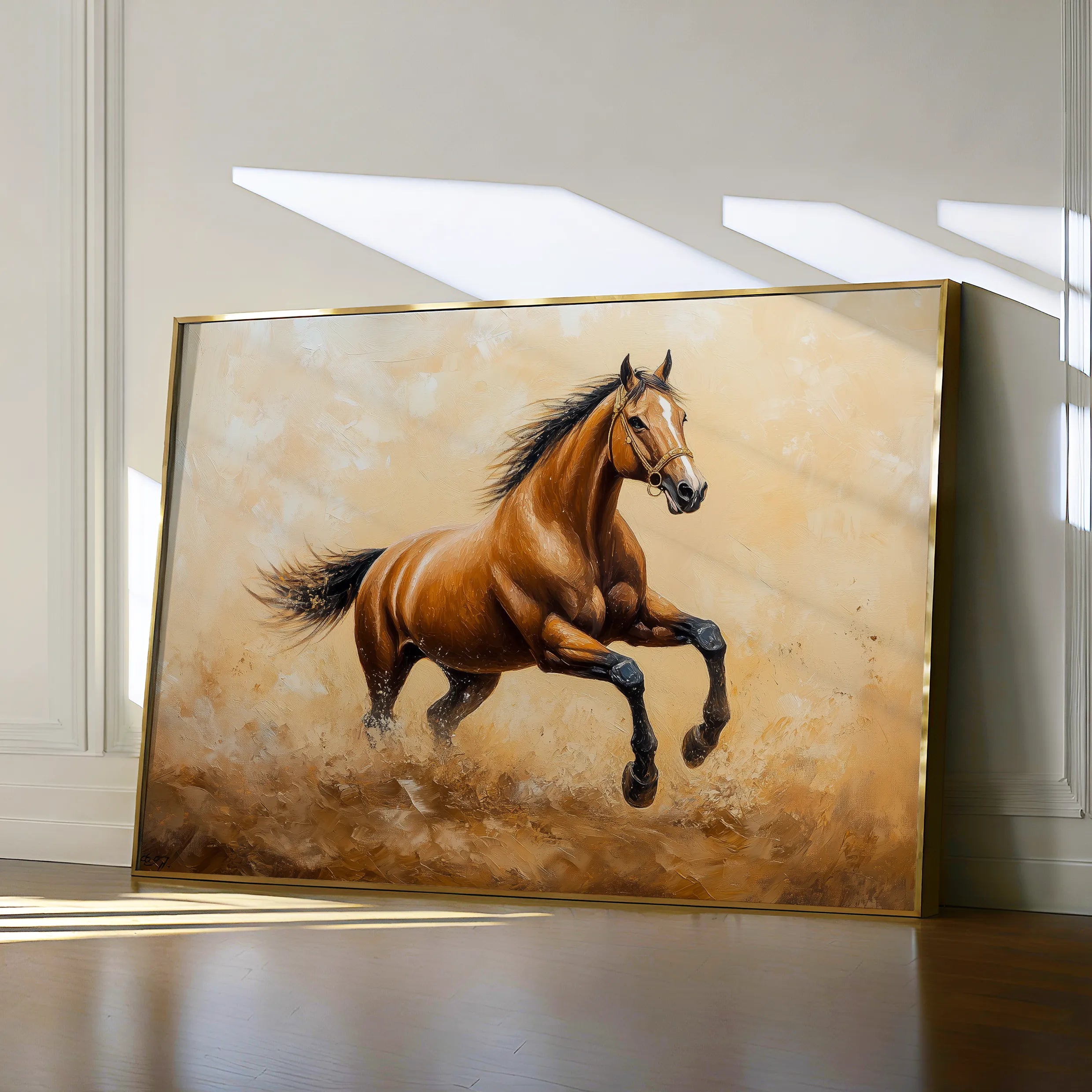 Horses 054 Canvas Art 18" x 24" / 45 x 60 cm / Black