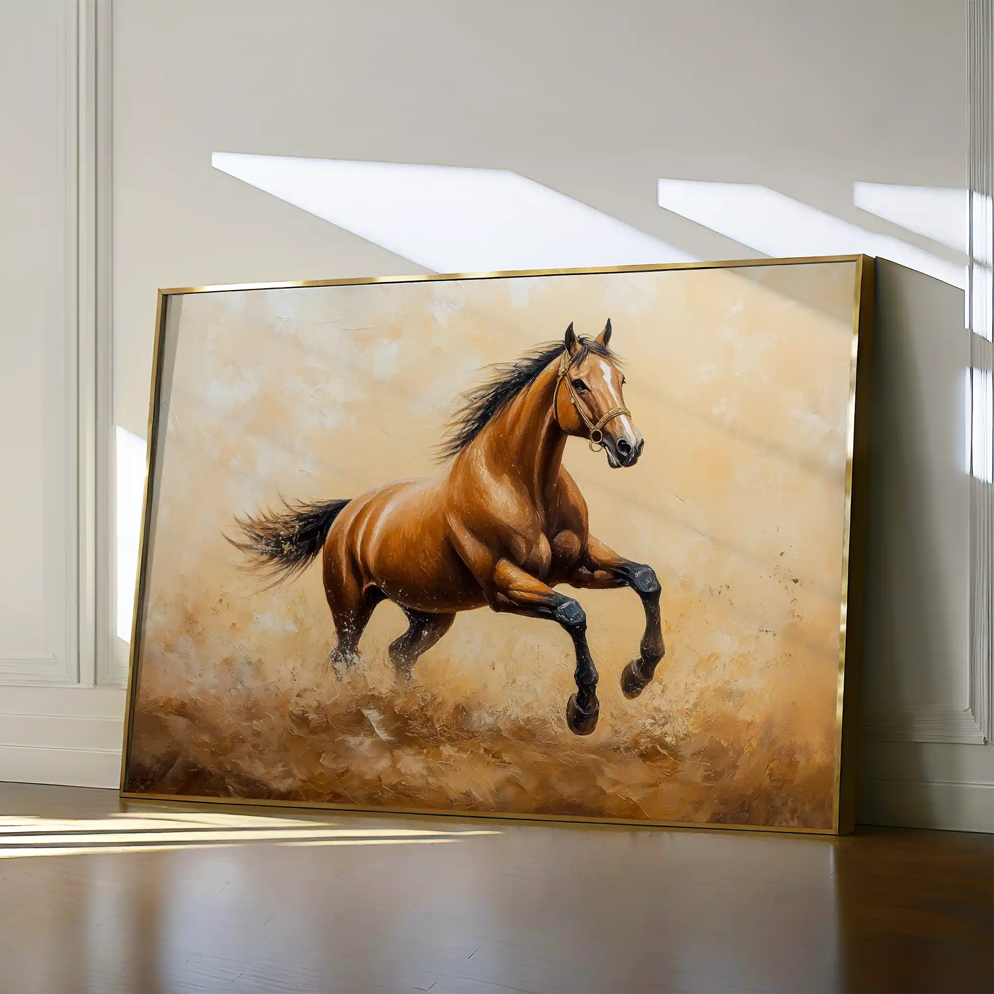 Horses 054 Canvas Art 60 x 40 cm / Black
