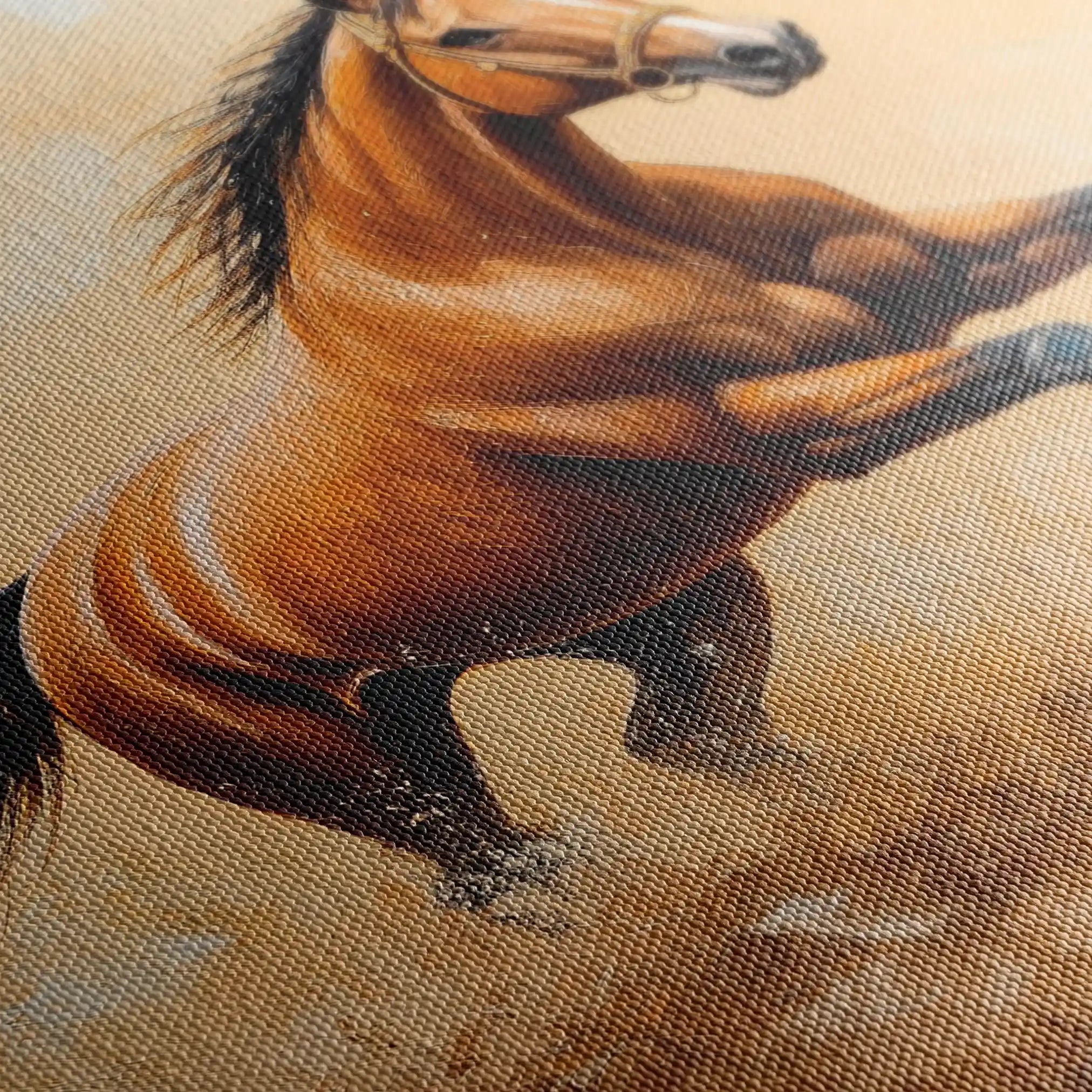 Horses 054 Canvas Art 60 x 40 cm / Black