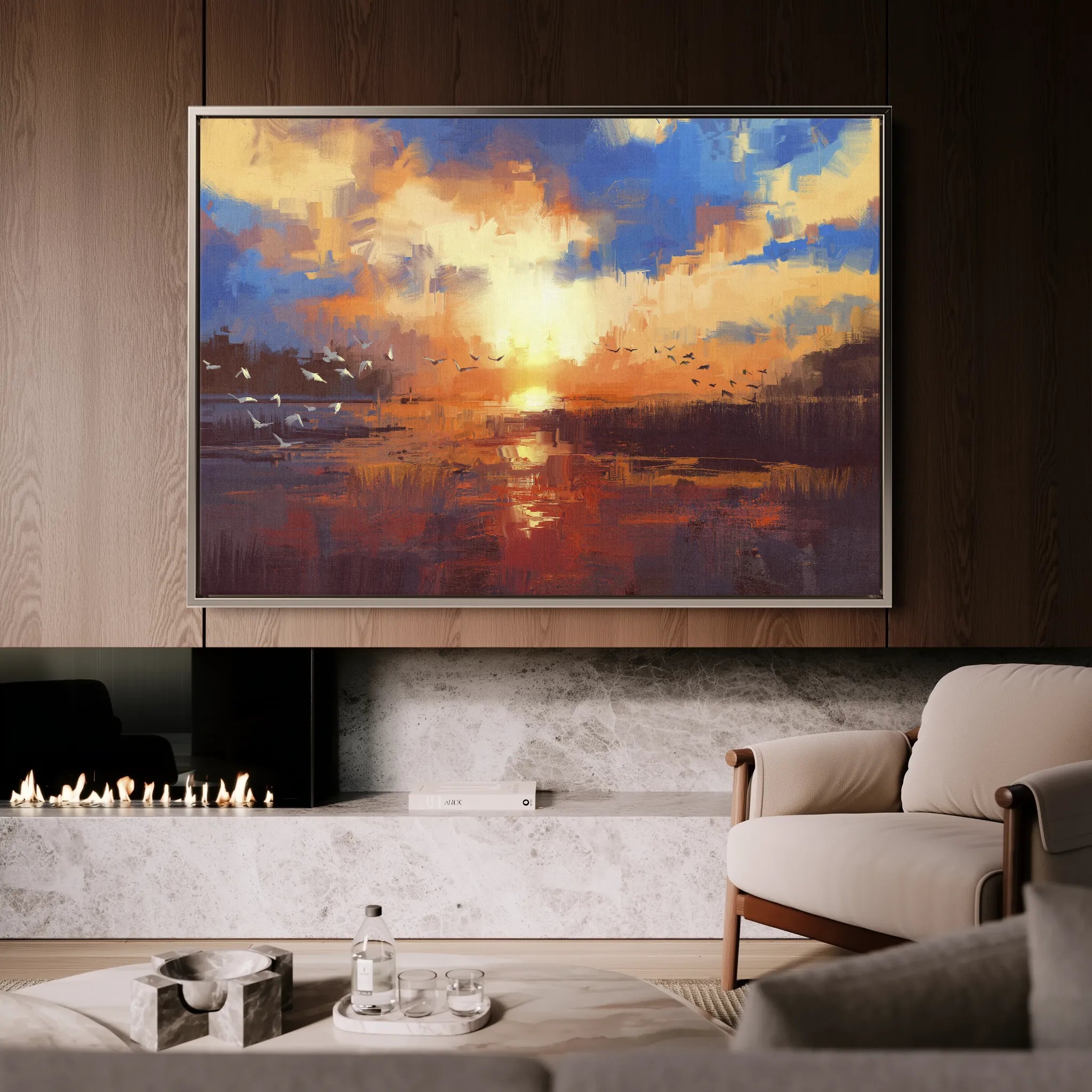 Landscape 054 Canvas Art 18" x 24" / 45 x 60 cm / Black