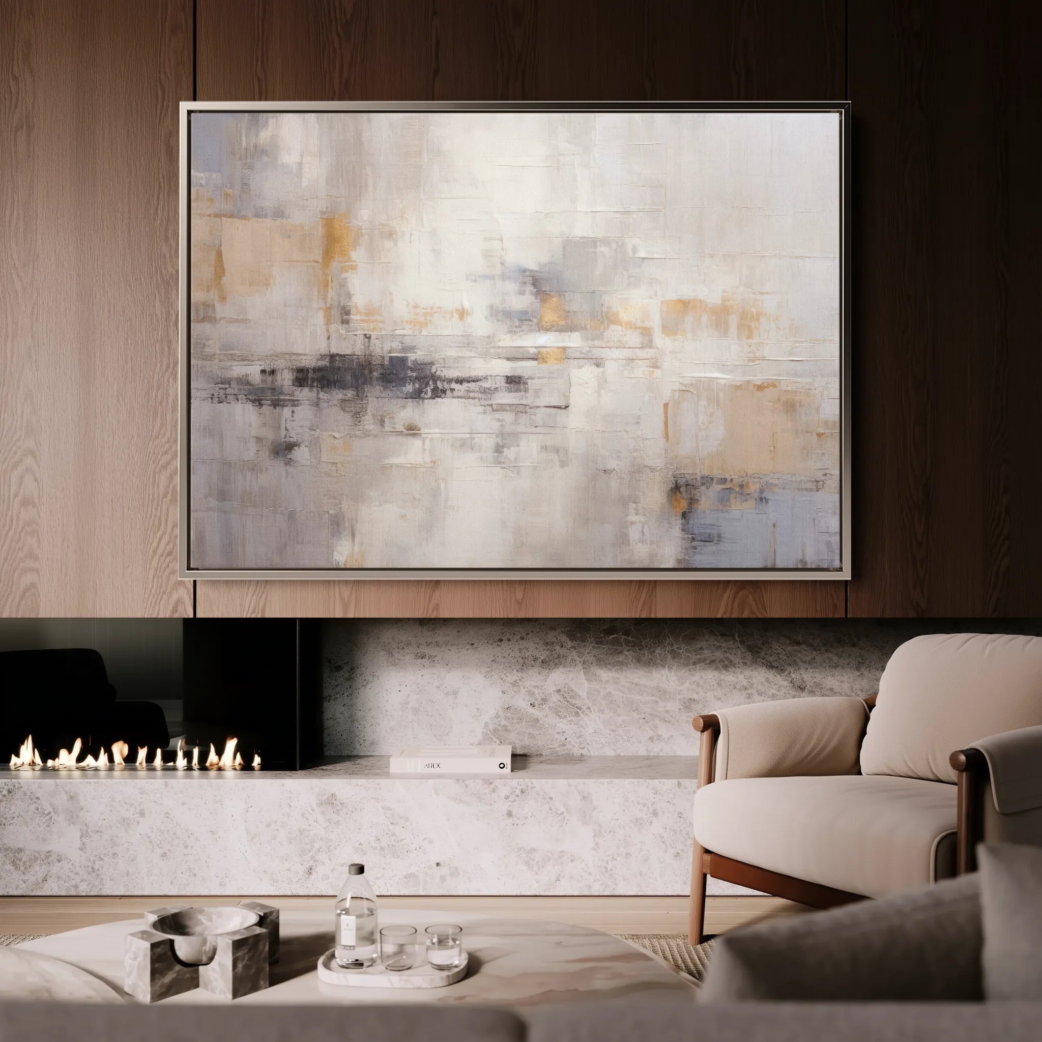 Abstract 055 Canvas Art 18" x 24" / 45 x 60 cm / Black