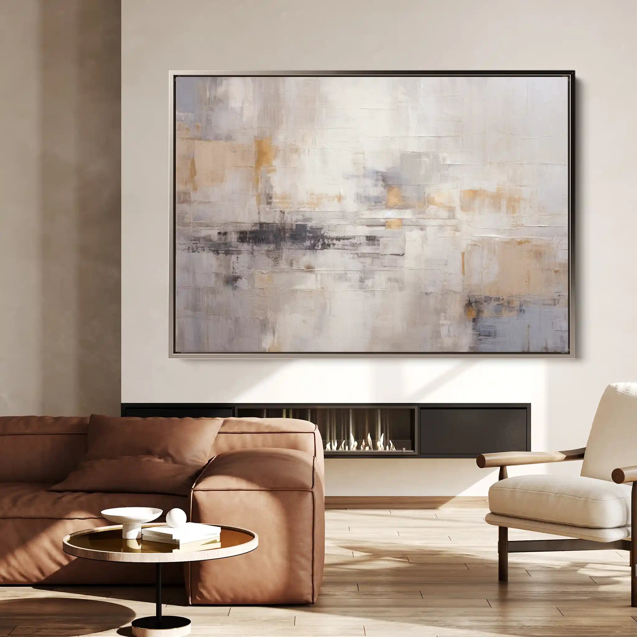 Abstract 055 Canvas Art 60 x 40 cm / Black