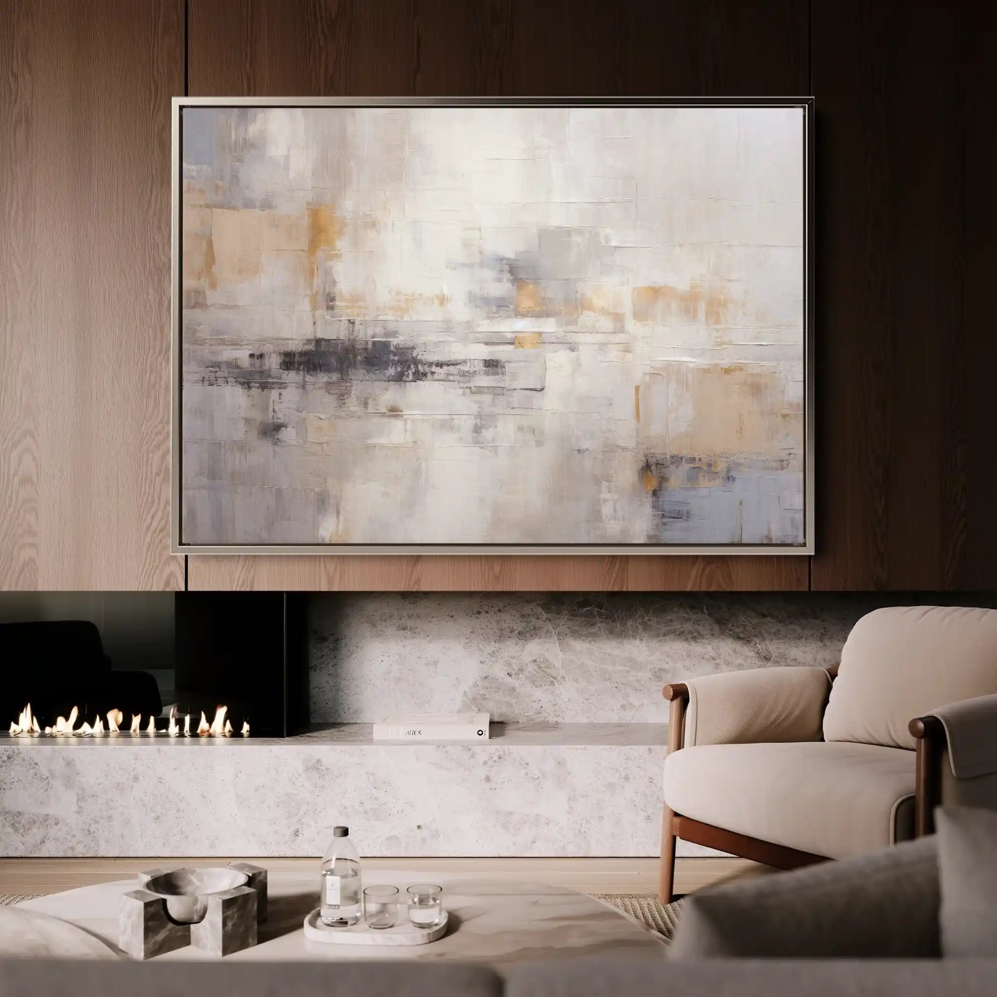 Abstract 055 Canvas Art 60 x 40 cm / Black