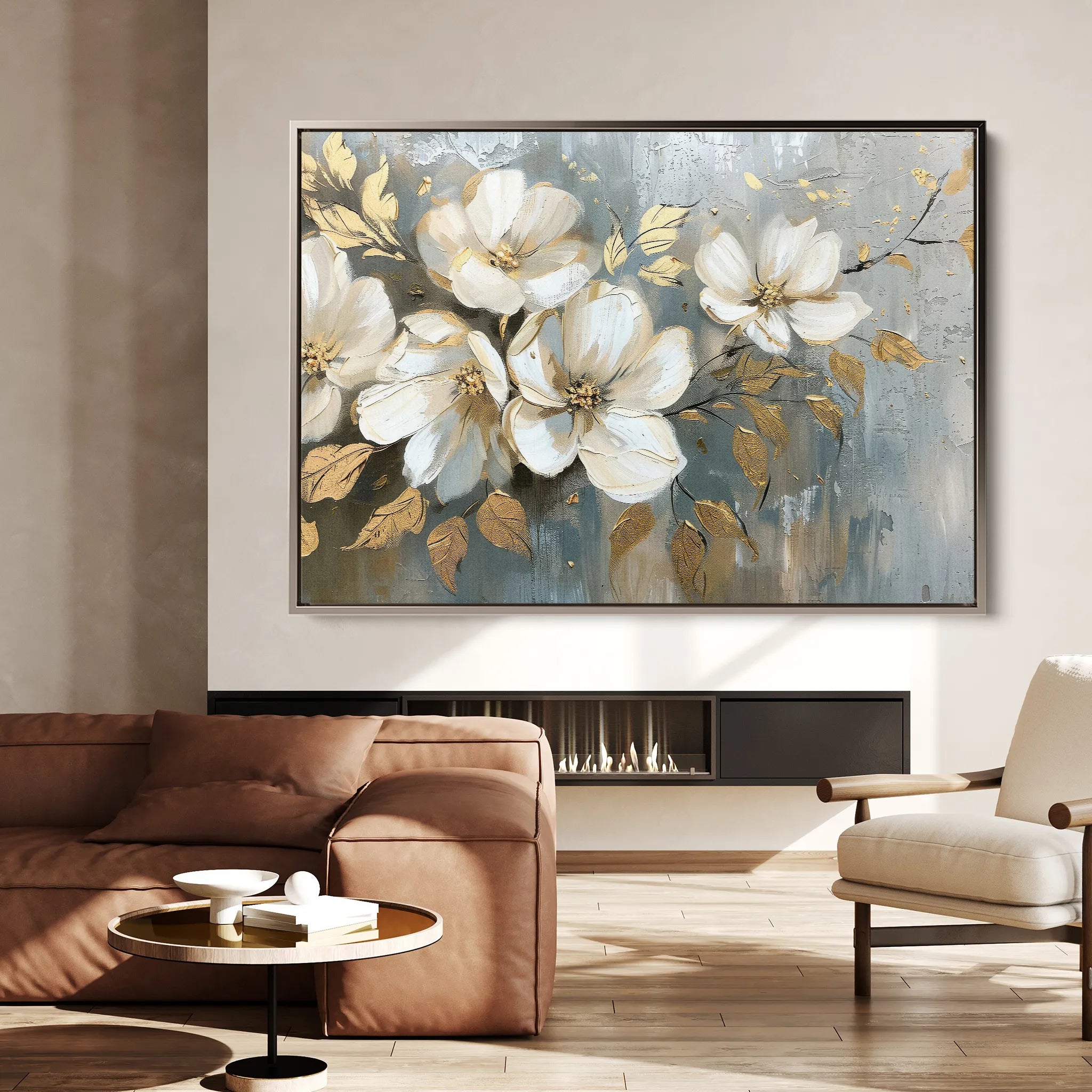 Floral 055 Canvas Art 18" x 24" / 45 x 60 cm / Black