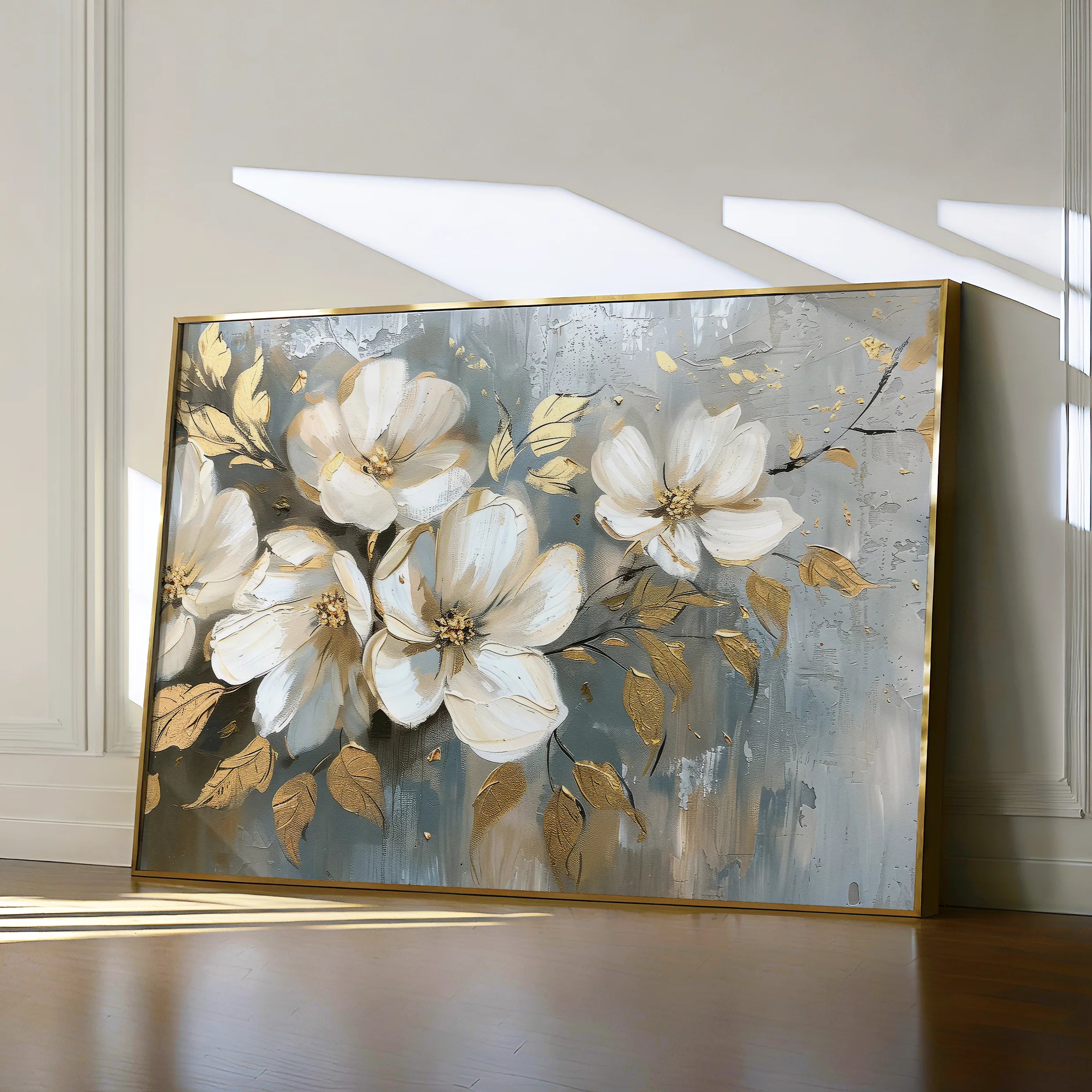 Floral 055 Canvas Art 18" x 24" / 45 x 60 cm / Black