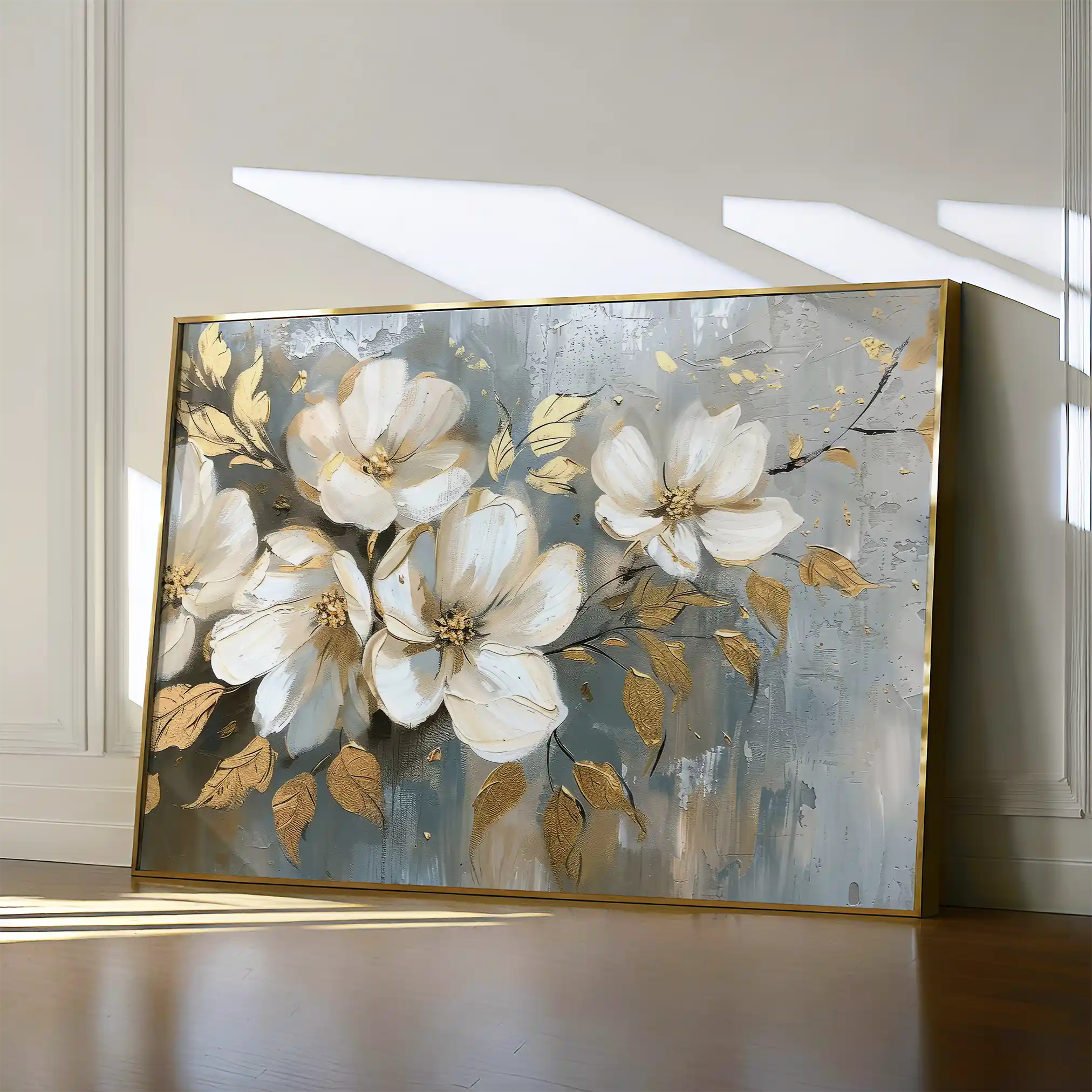 Floral 055 Canvas Art 60 x 40 cm / Black