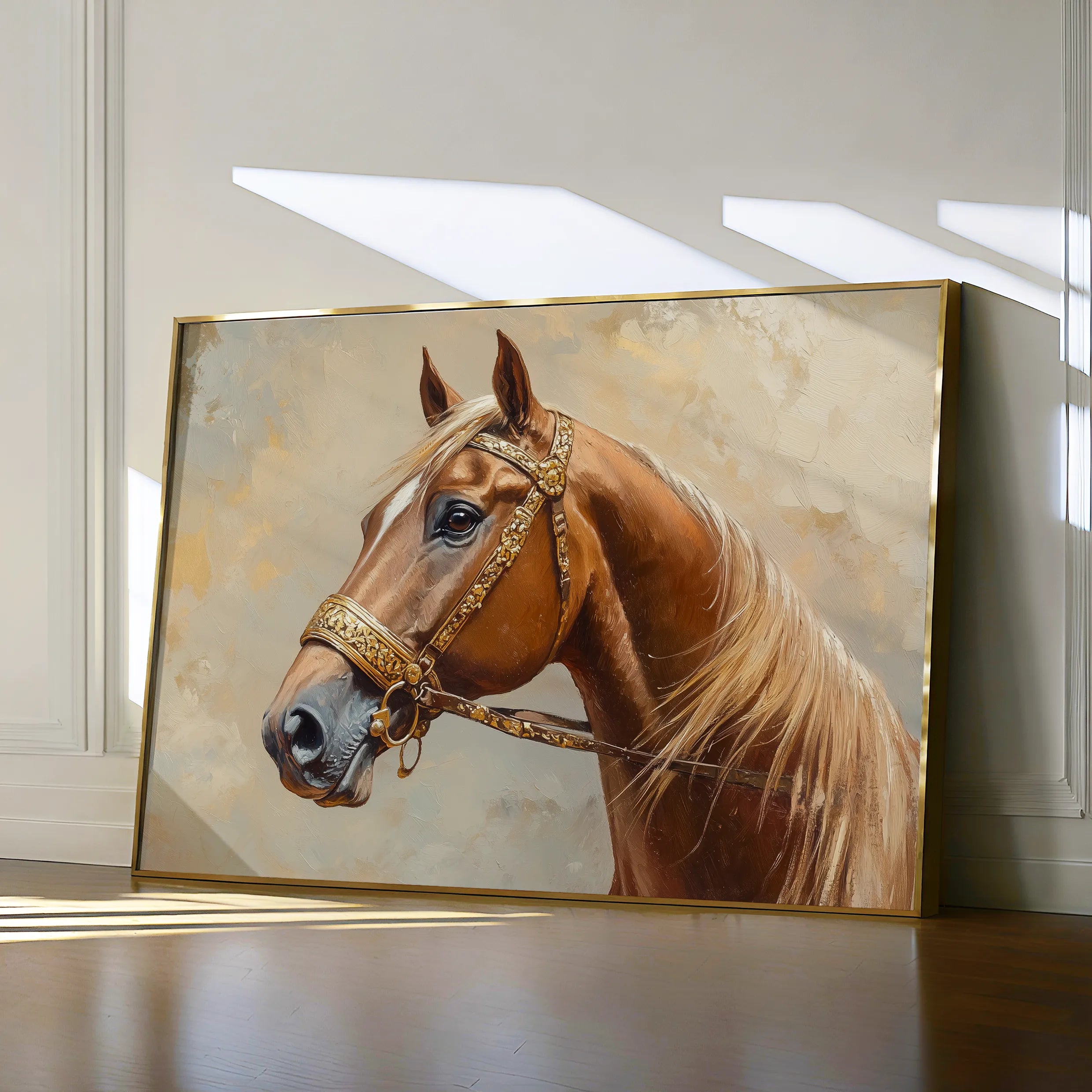 Horses 055 Canvas Art 18" x 24" / 45 x 60 cm / Black