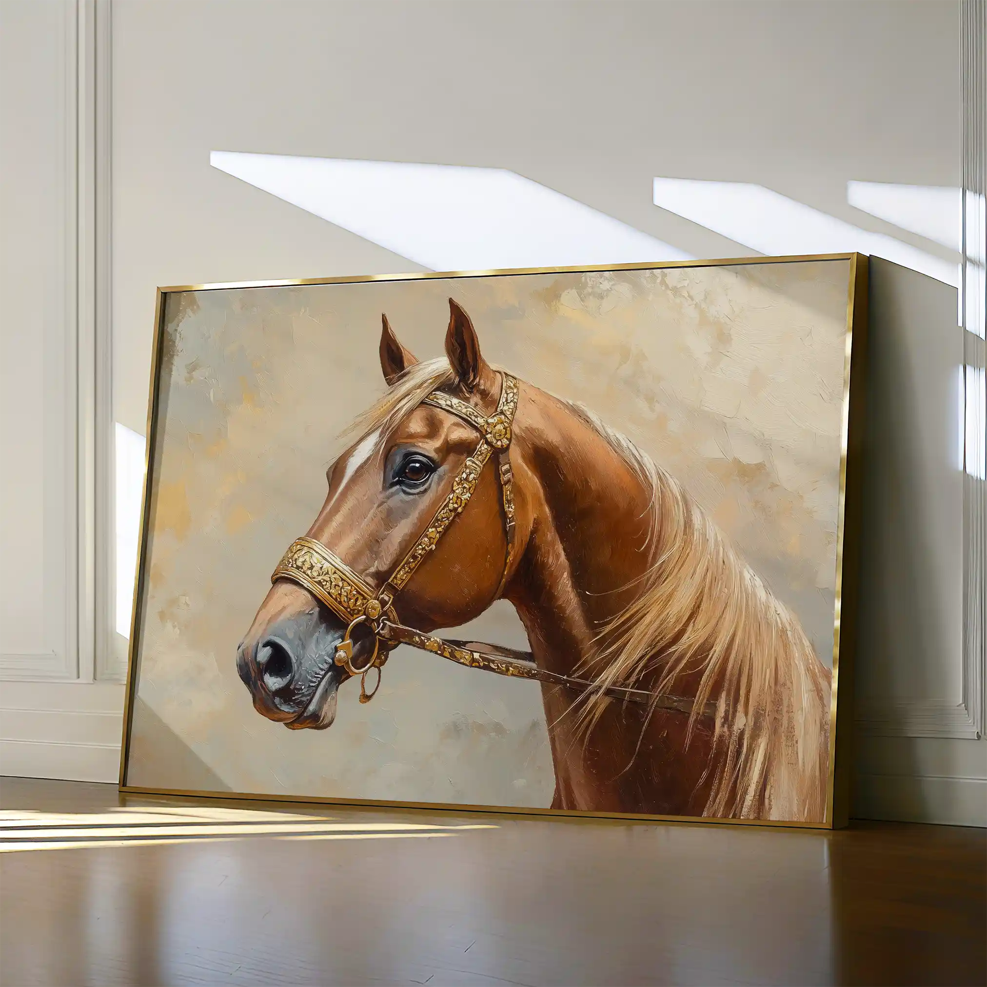 Horses 055 Canvas Art 60 x 40 cm / Black