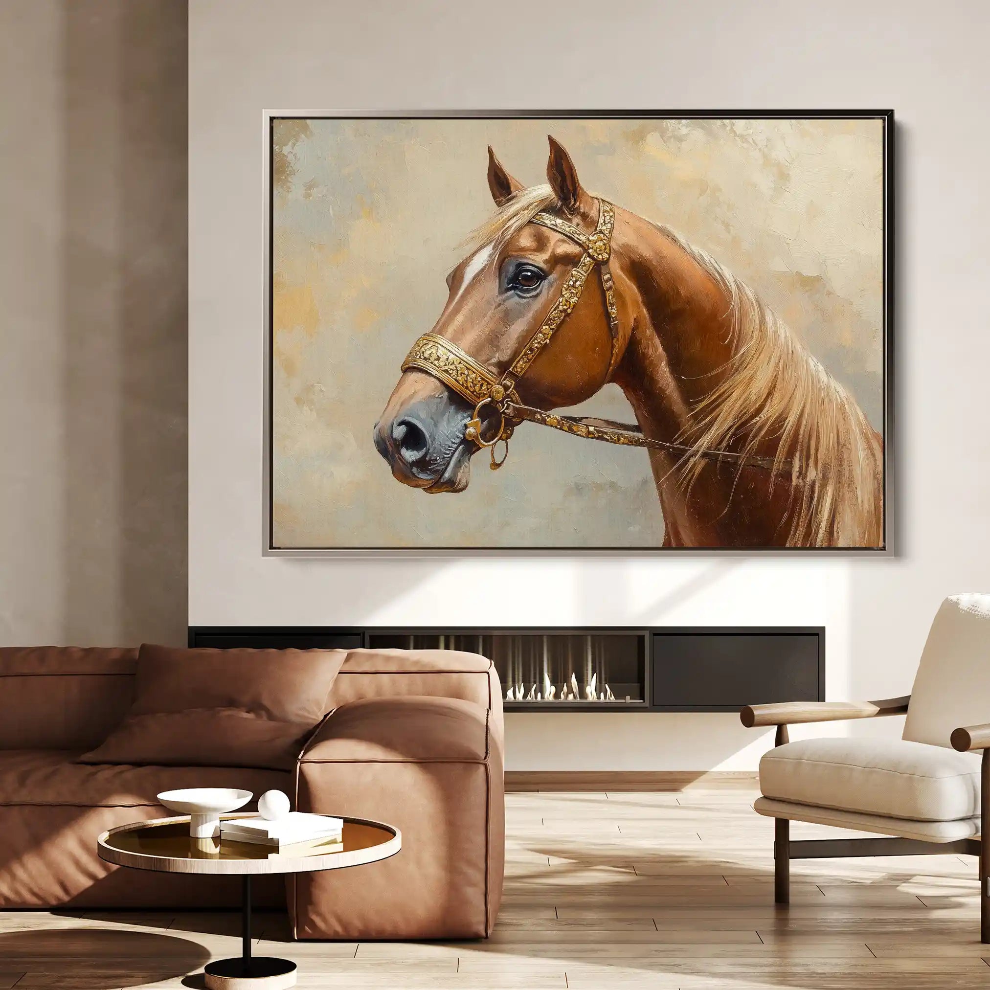 Horses 055 Canvas Art 60 x 40 cm / Black