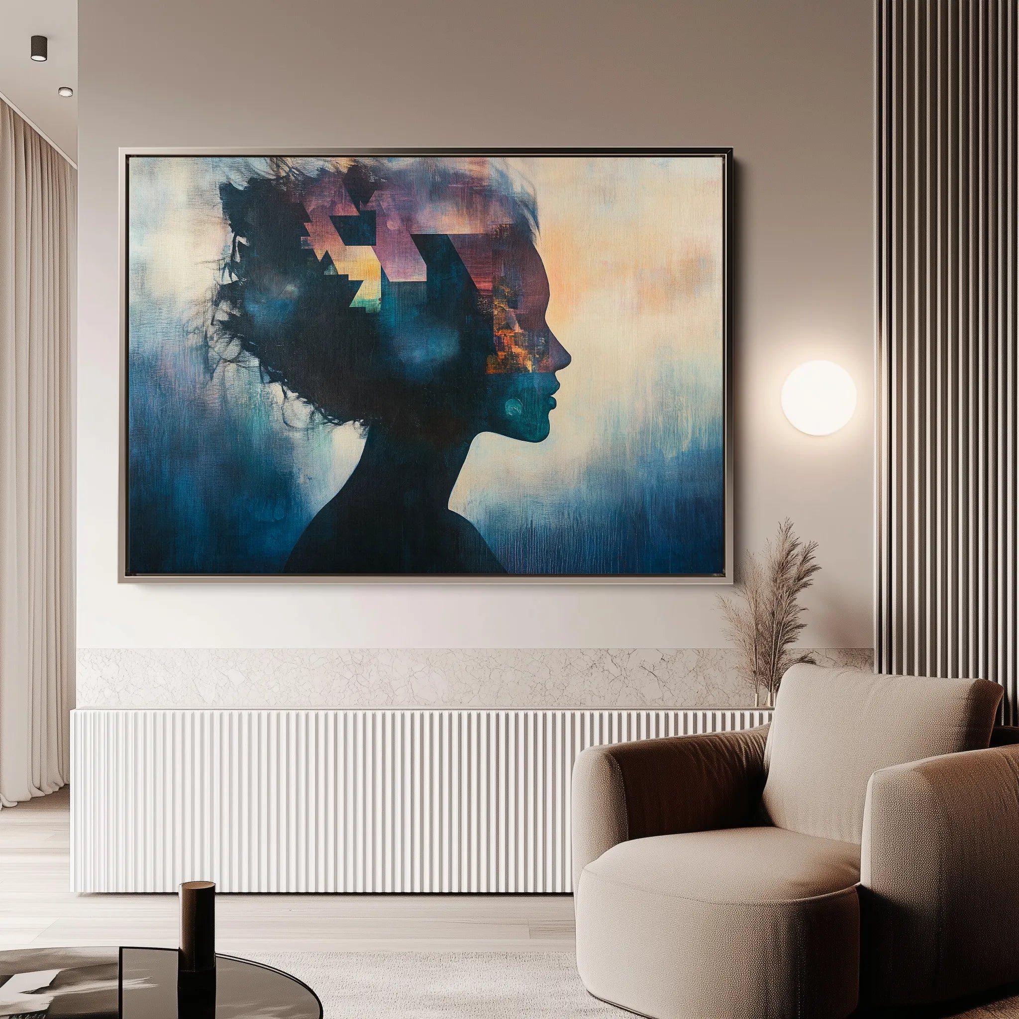 Portrait 055 Canvas Art 18" x 24" / 45 x 60 cm / Black