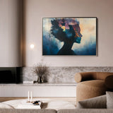 Portrait 055 Canvas Art 18" x 24" / 45 x 60 cm / Black
