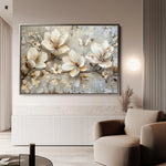 Floral 056 Canvas Art 18" x 24" / 45 x 60 cm / Black