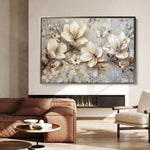 Floral 056 Canvas Art 18" x 24" / 45 x 60 cm / Black