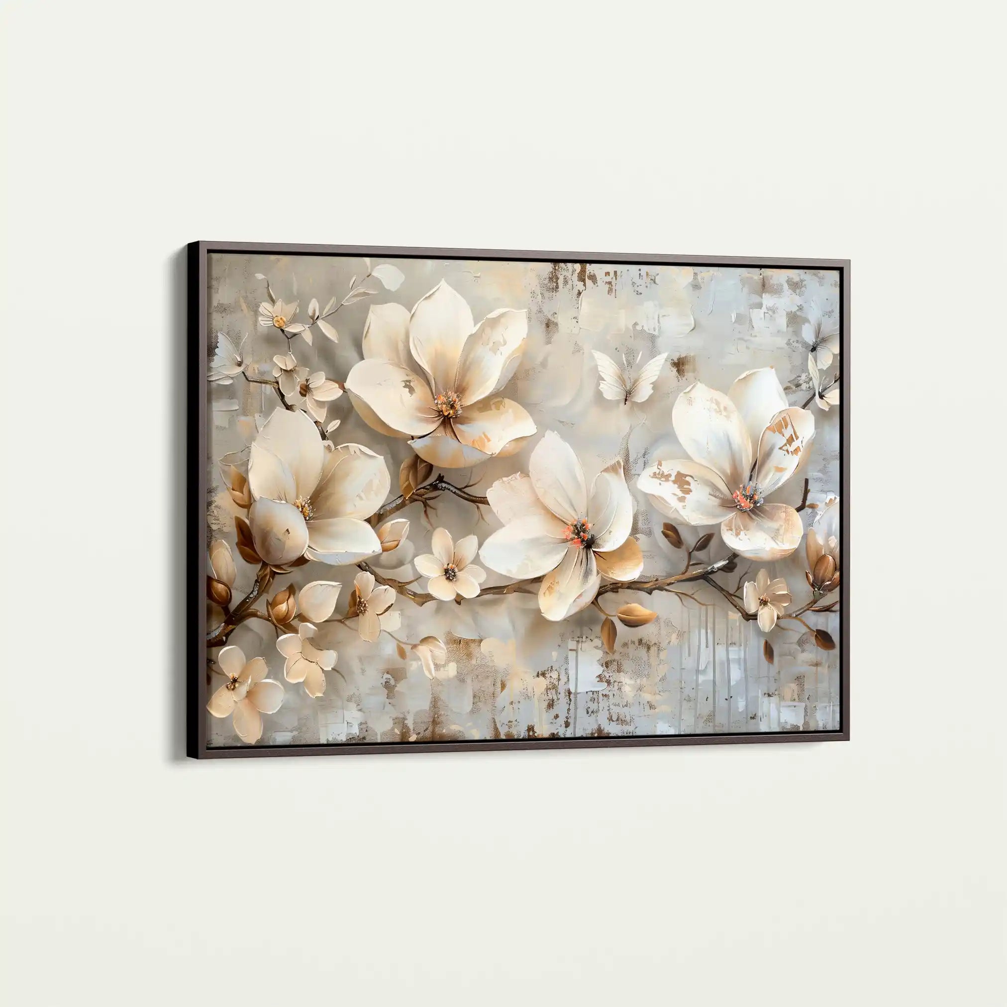 Floral 056 Canvas Art 60 x 40 cm / Black