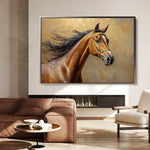 Horses 056 Canvas Art 18" x 24" / 45 x 60 cm / Black
