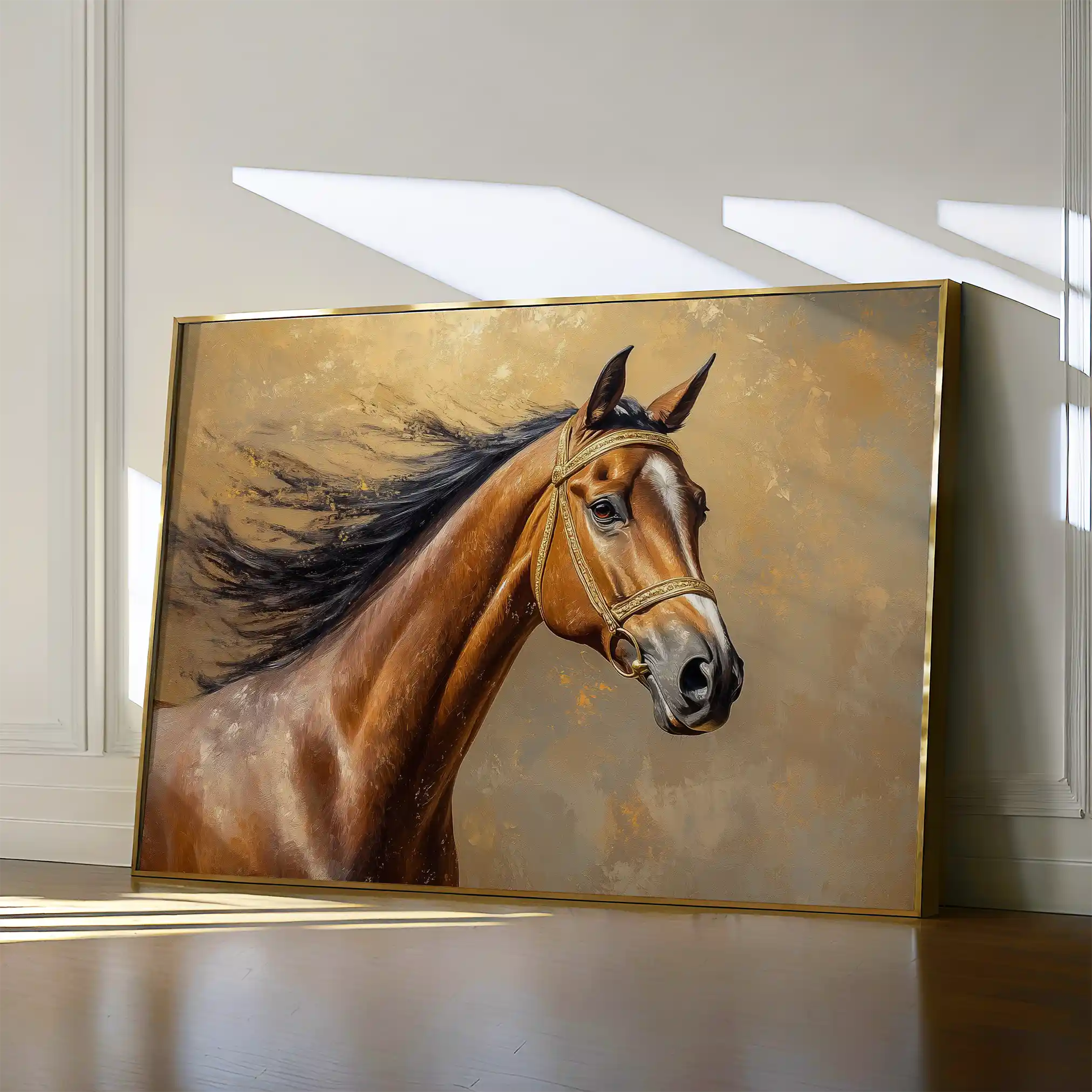 Horses 056 Canvas Art 60 x 40 cm / Black
