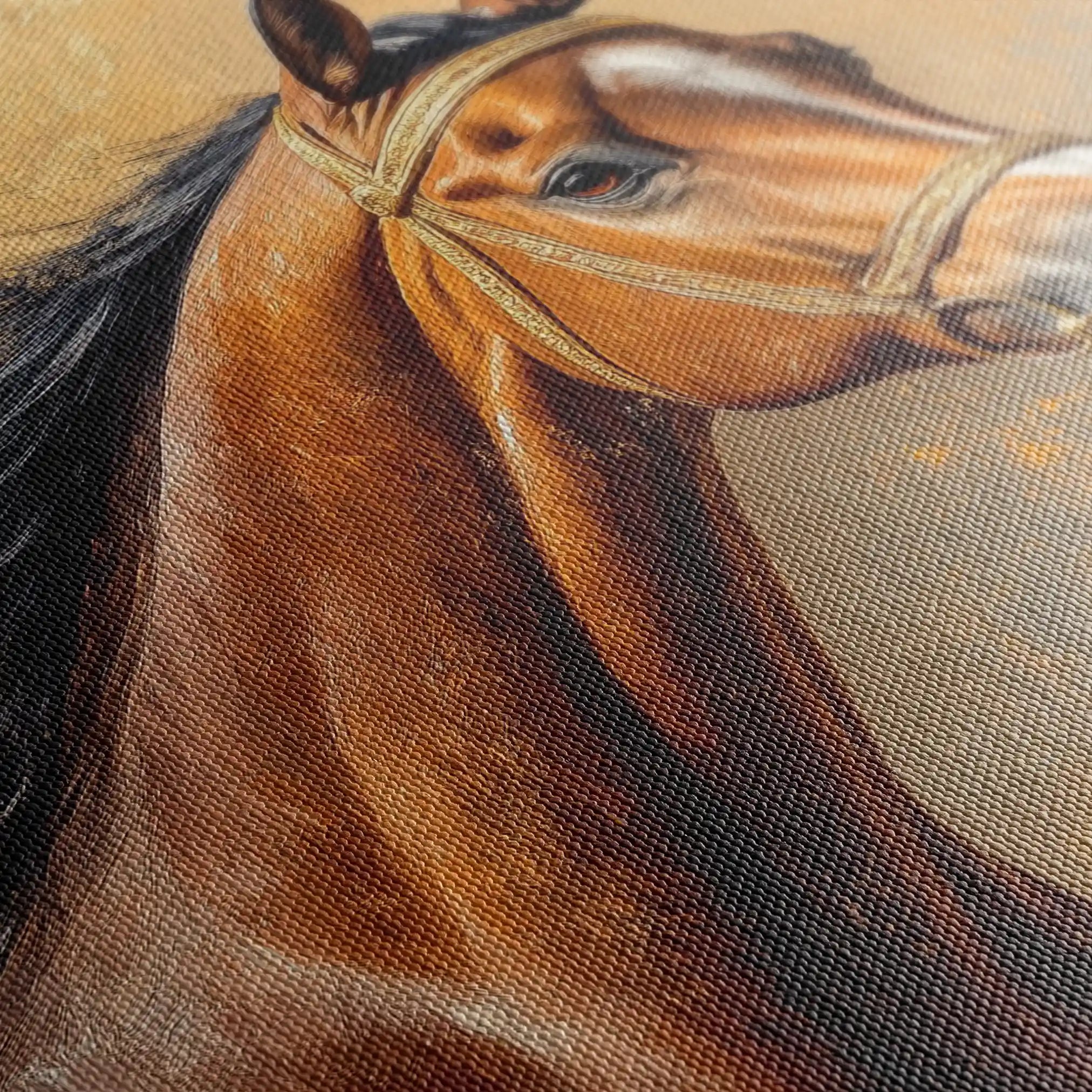Horses 056 Canvas Art 60 x 40 cm / Black