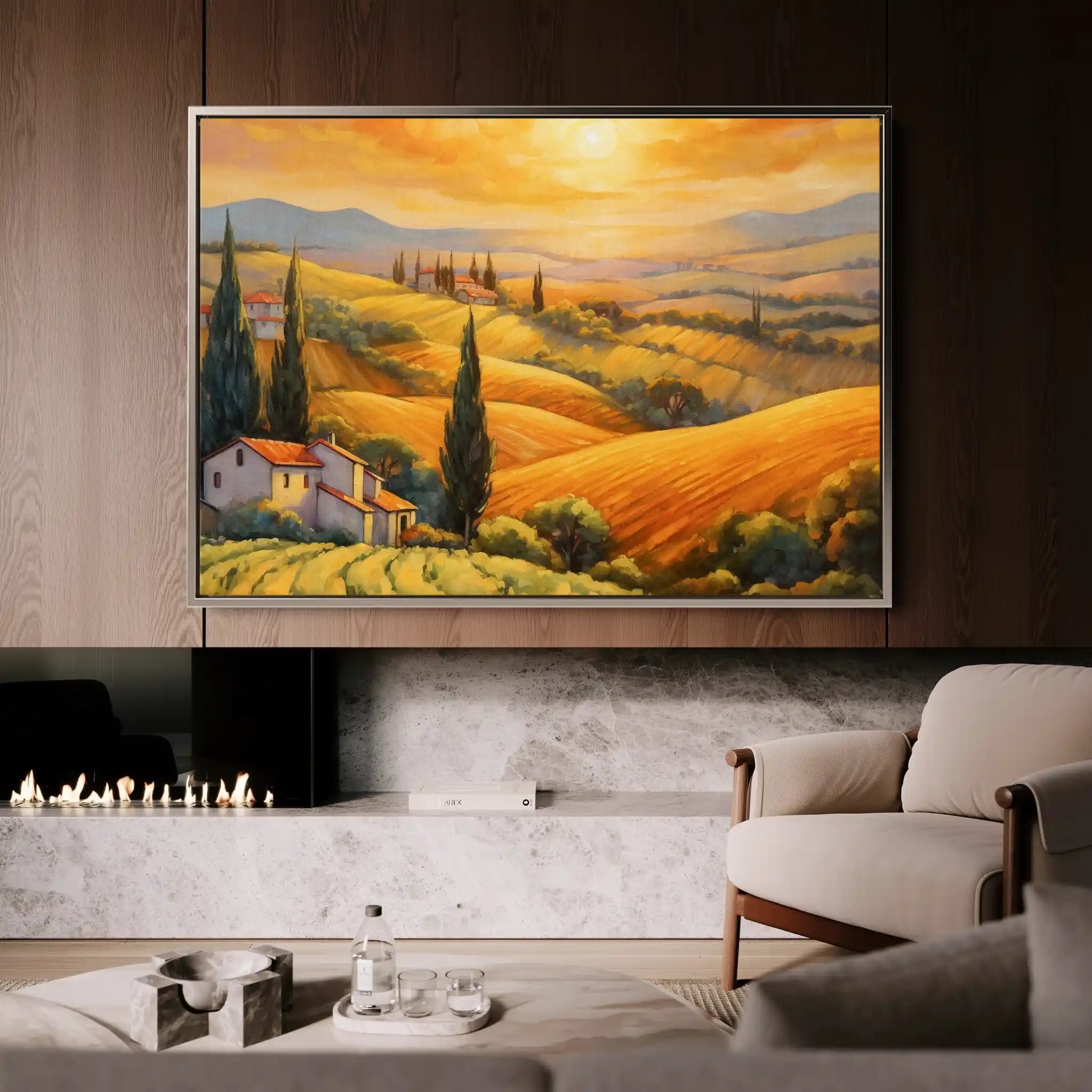 Landscape 056 Canvas Art 60 x 40 cm / Black