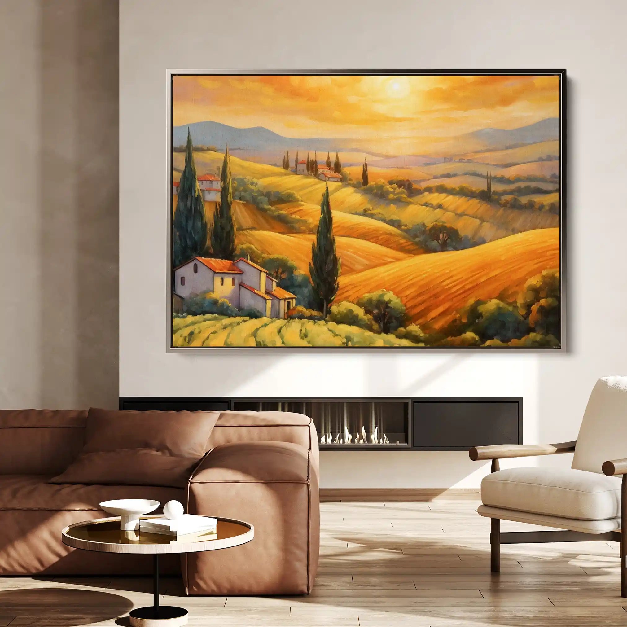 Landscape 056 Canvas Art 60 x 40 cm / Black