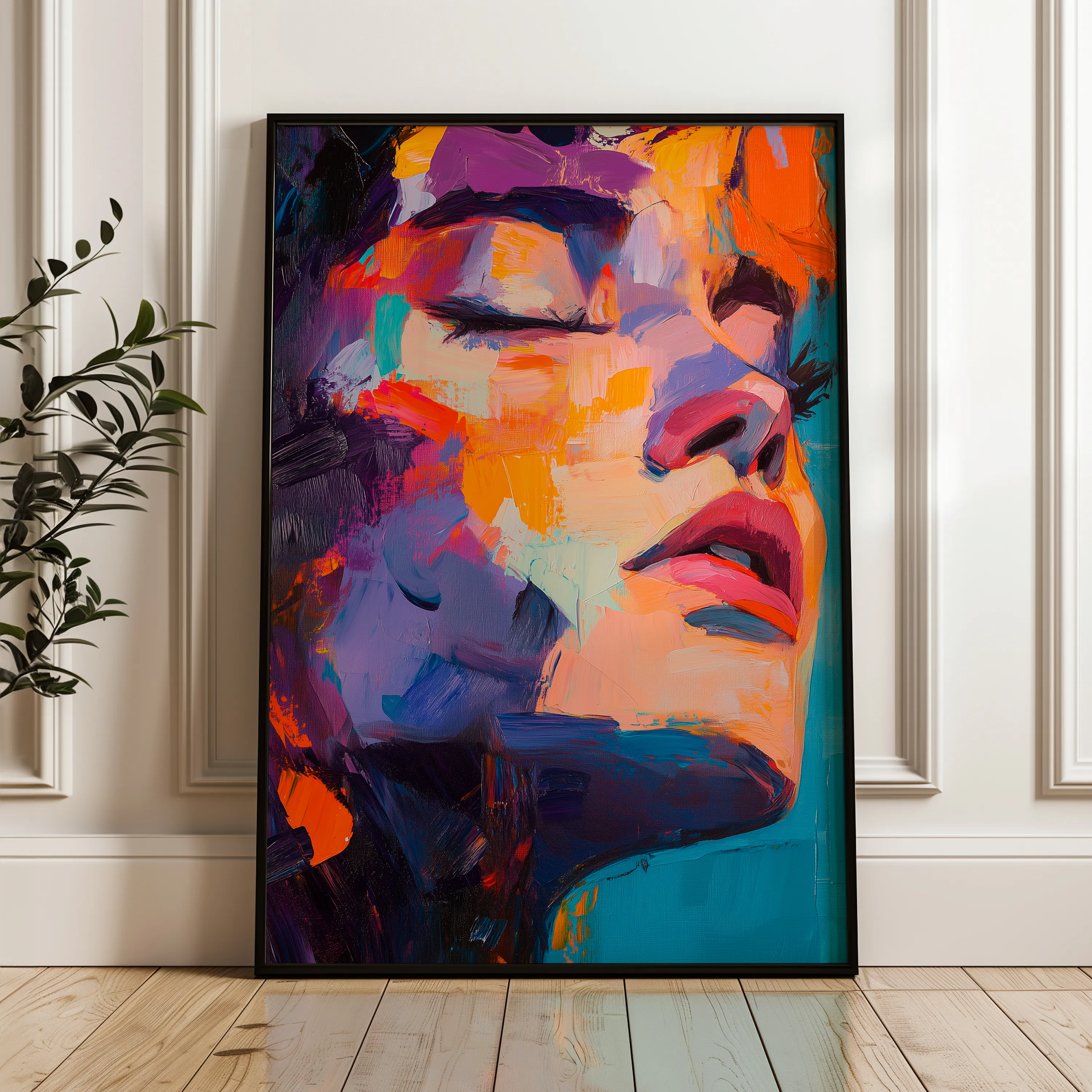 Portrait 056 Canvas Art 18" x 24" / 45 x 60 cm / Black