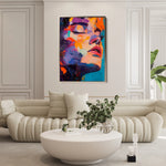Portrait 056 Canvas Art 18" x 24" / 45 x 60 cm / Black