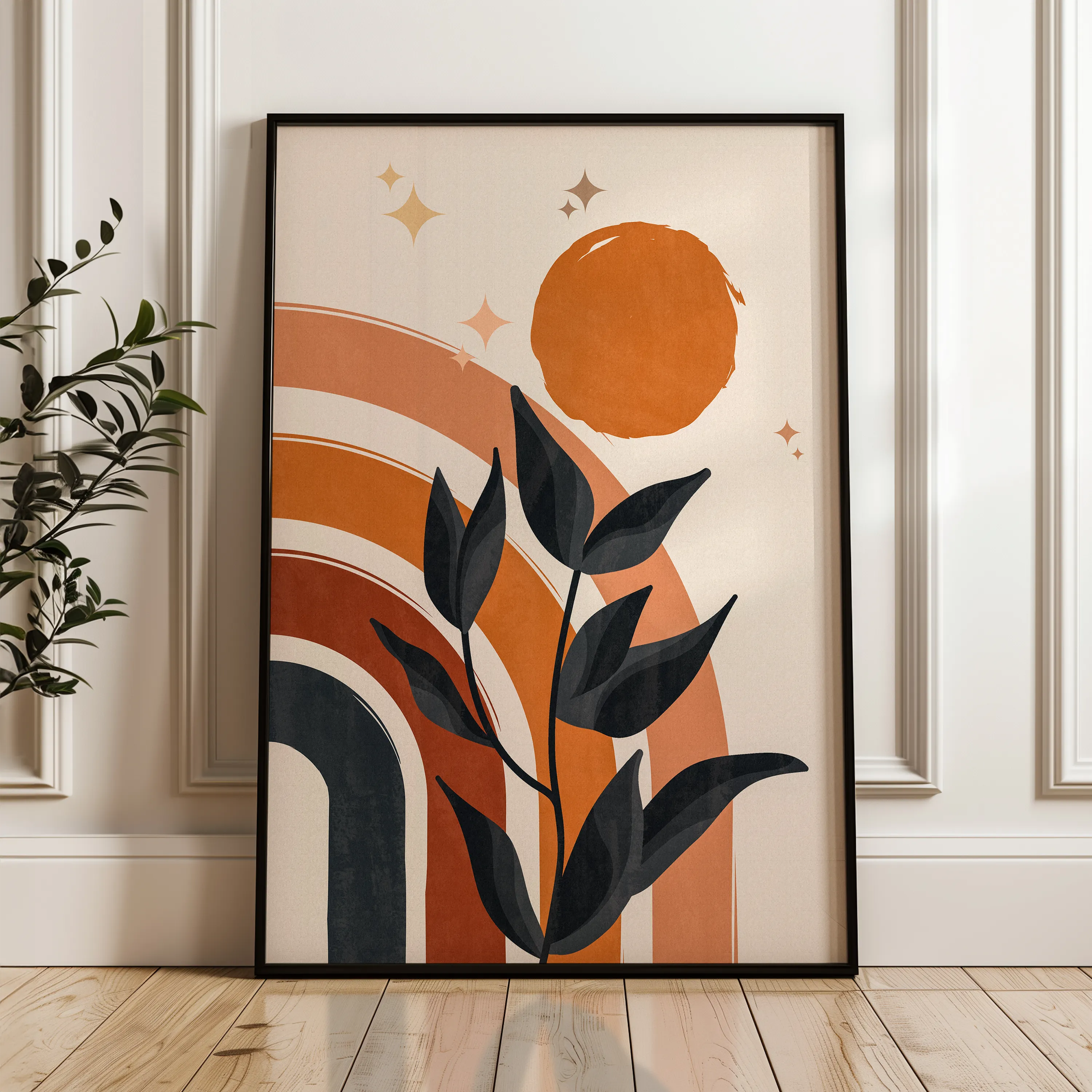 Boho 057 Canvas Art 18" x 24" / 45 x 60 cm / Black
