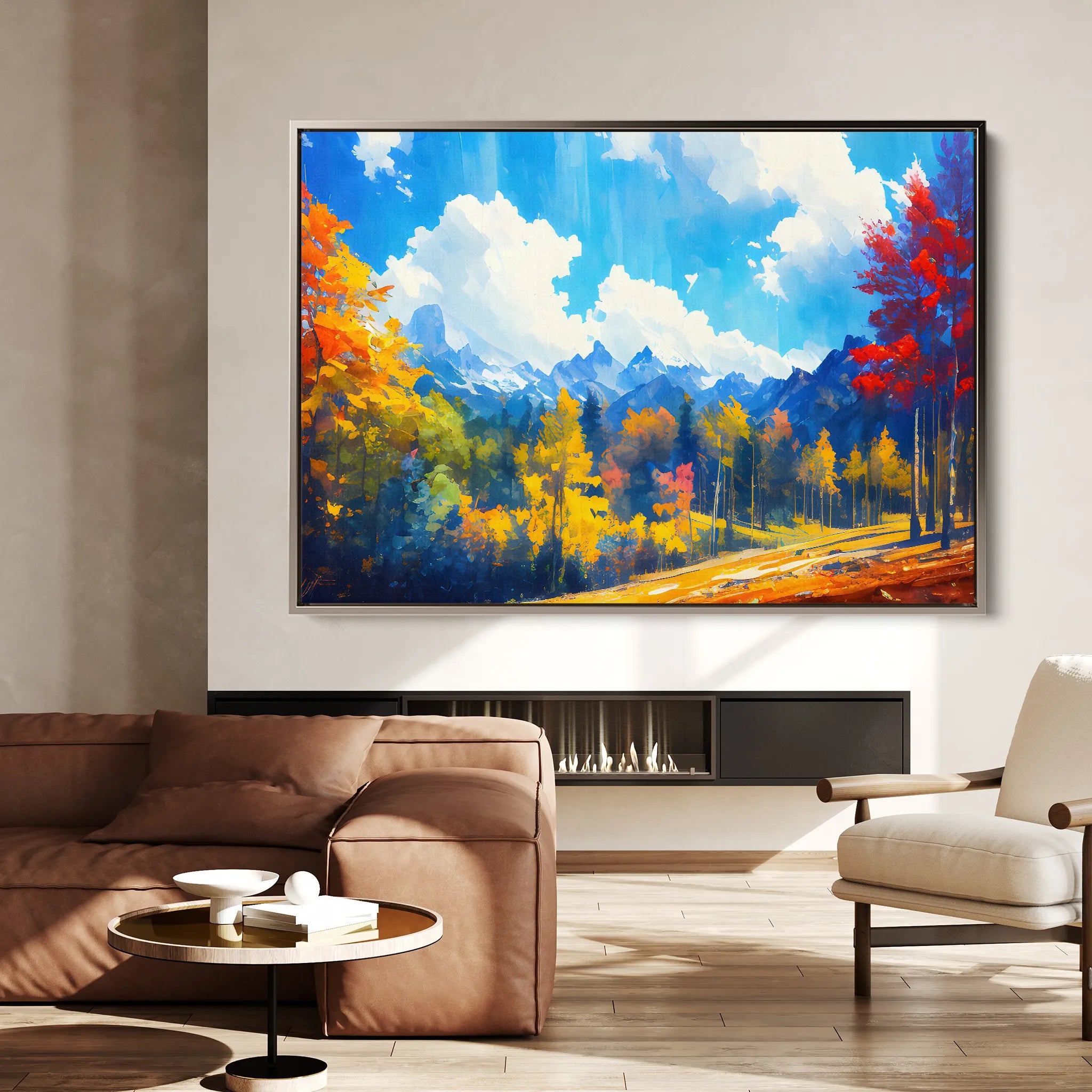 Landscape 057 Canvas Art 18" x 24" / 45 x 60 cm / Black