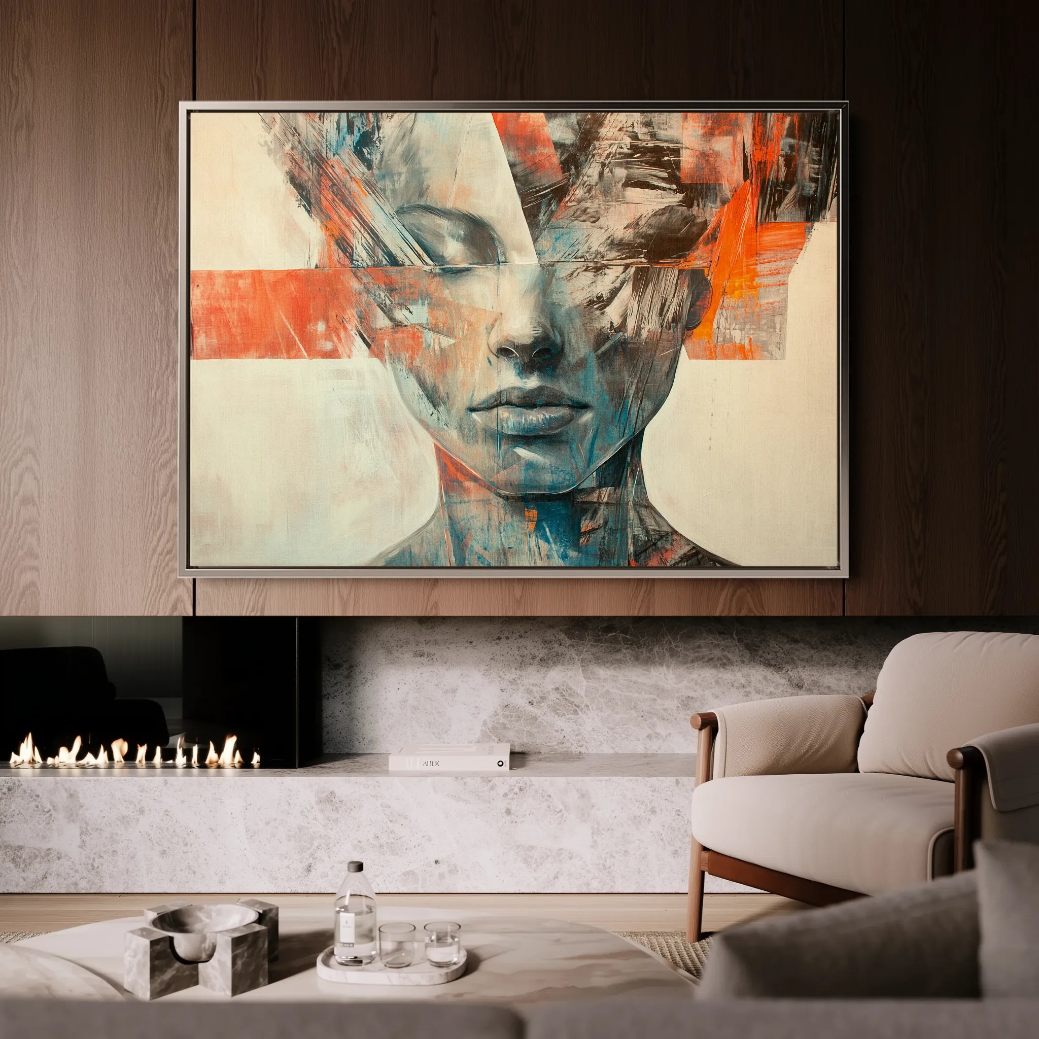 Portrait 057 Canvas Art 18" x 24" / 45 x 60 cm / Black