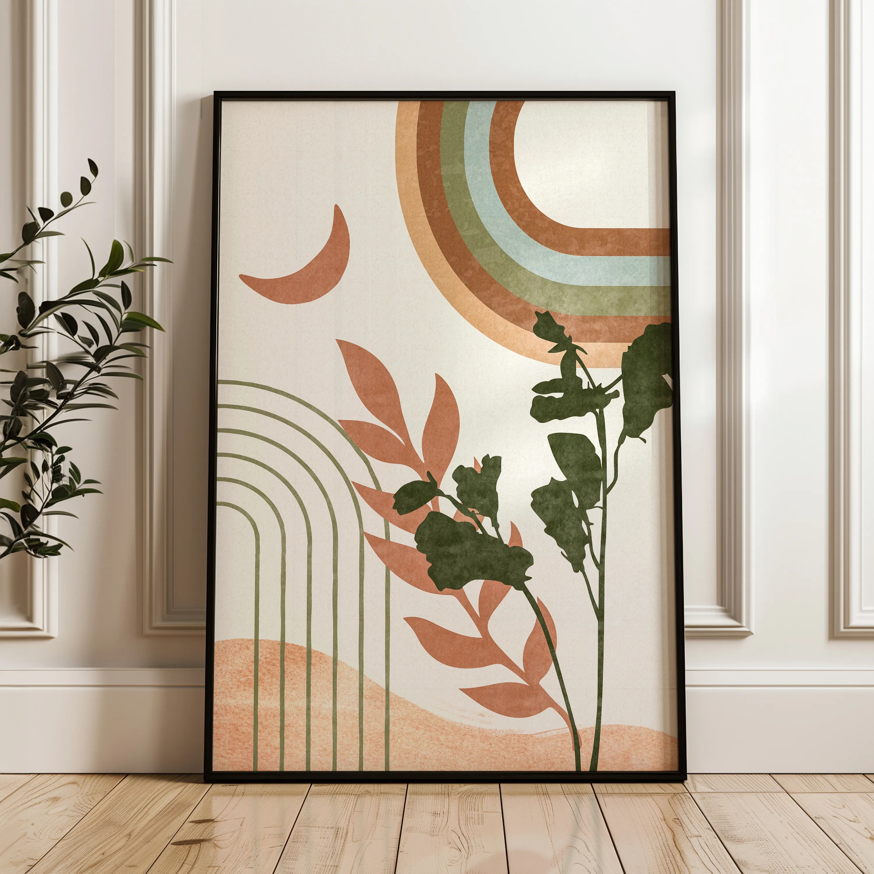 Boho 058 Canvas Art 18" x 24" / 45 x 60 cm / Black