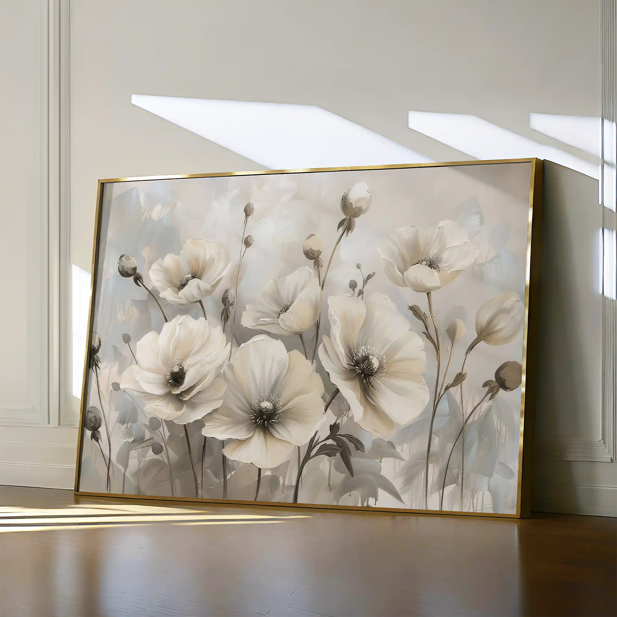 Floral 058 Canvas Art 60 x 40 cm / Black