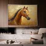 Horses 058 Canvas Art 18" x 24" / 45 x 60 cm / Black