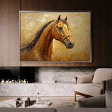 Horses 058 Canvas Art 18" x 24" / 45 x 60 cm / Black