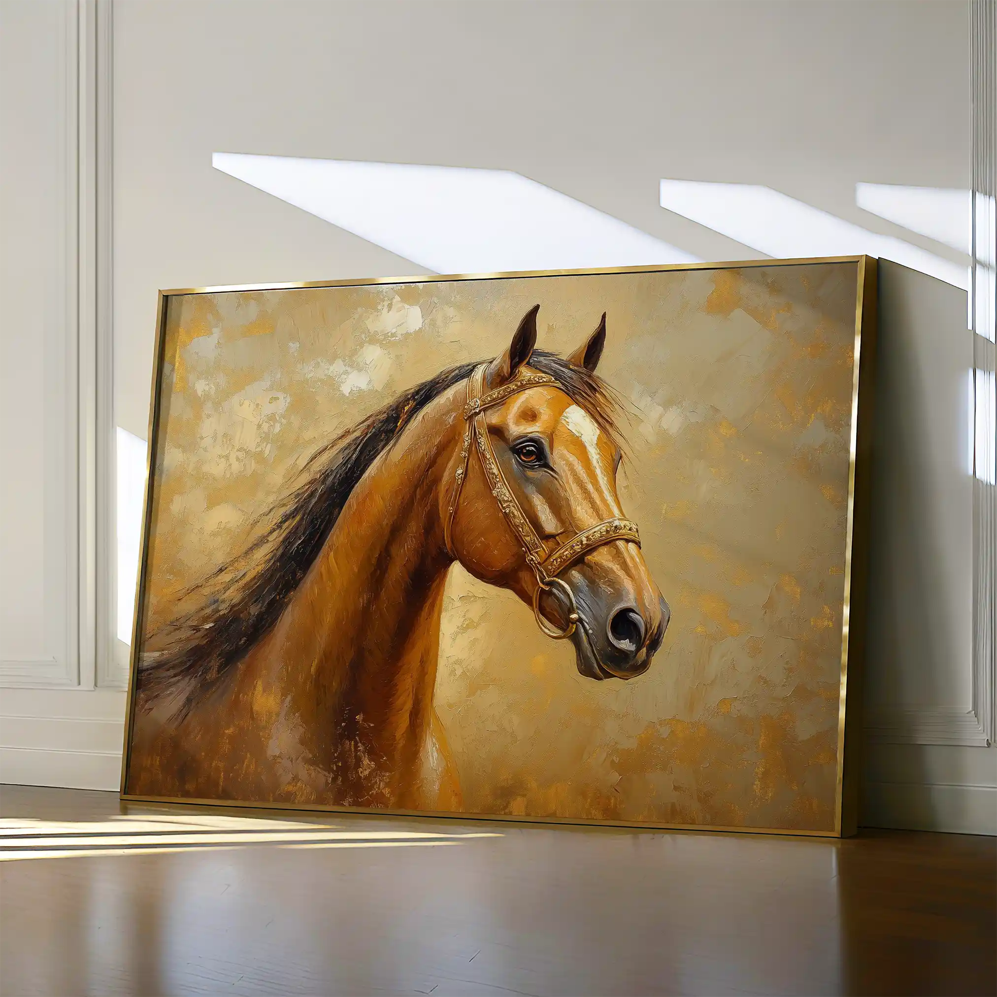 Horses 058 Canvas Art 60 x 40 cm / Black